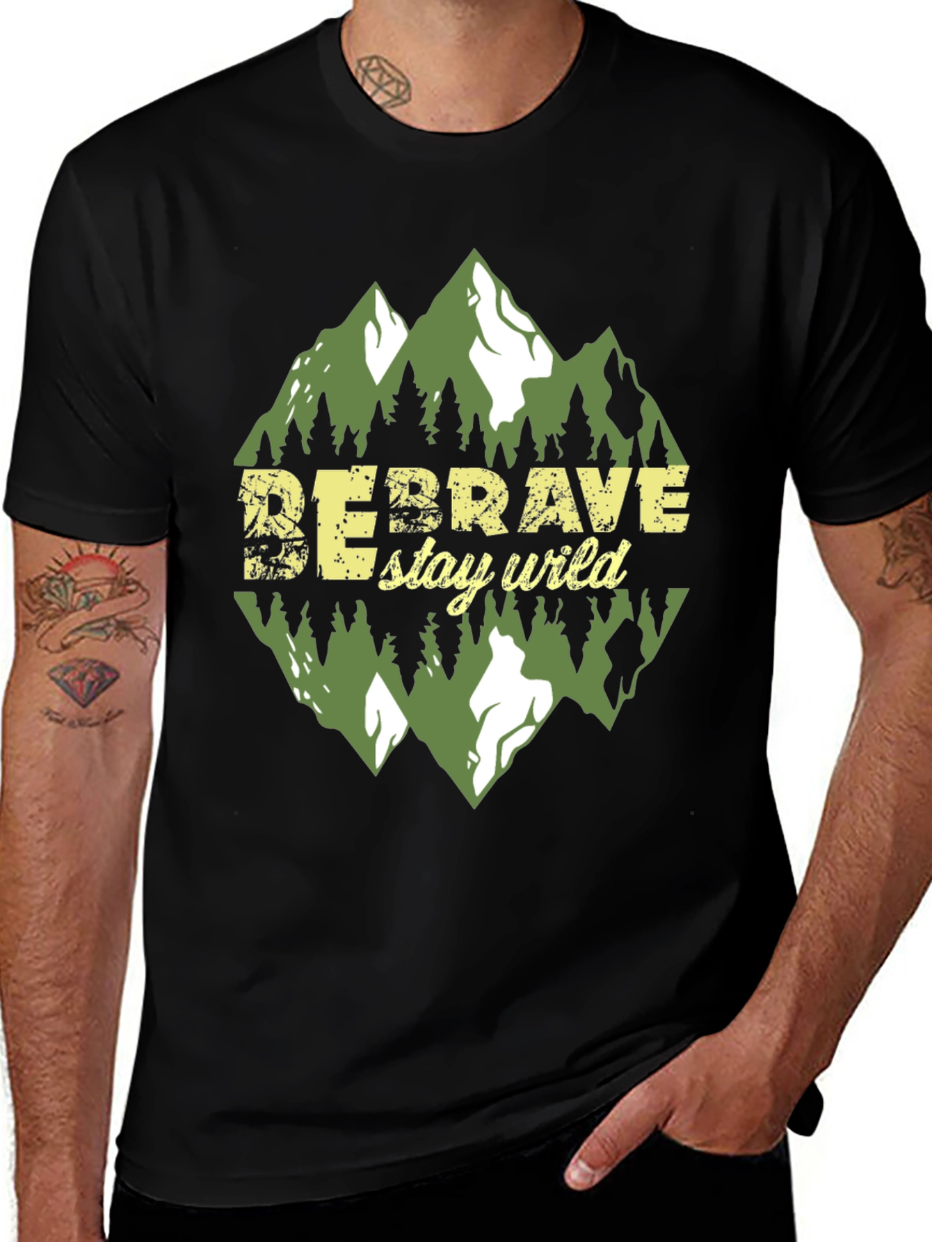 Variant 29 of Be Brave Stay Wild Graphic Tee - Adventure Awaits