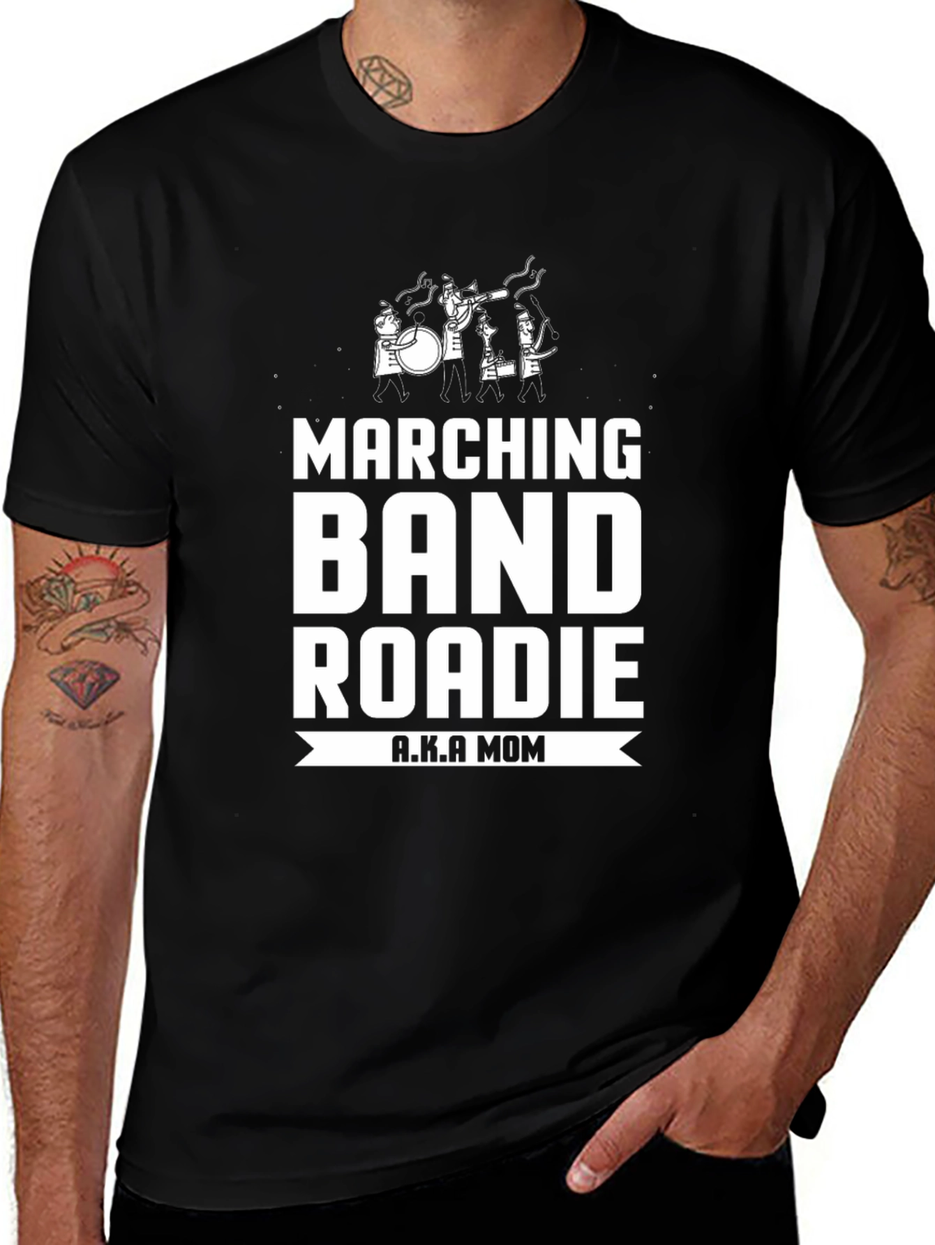 Variant 13 of Marching Band Roadie A.K.A Mom Black T-Shirt
