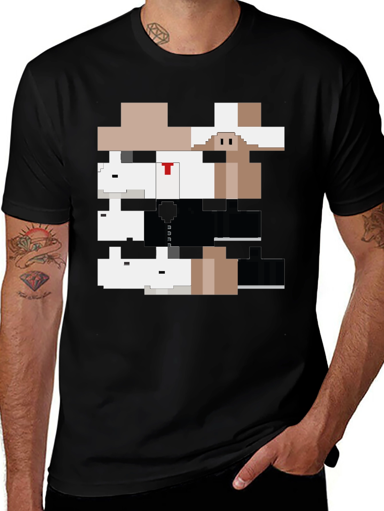 Pixelated Gangster Animals Graphic Tee