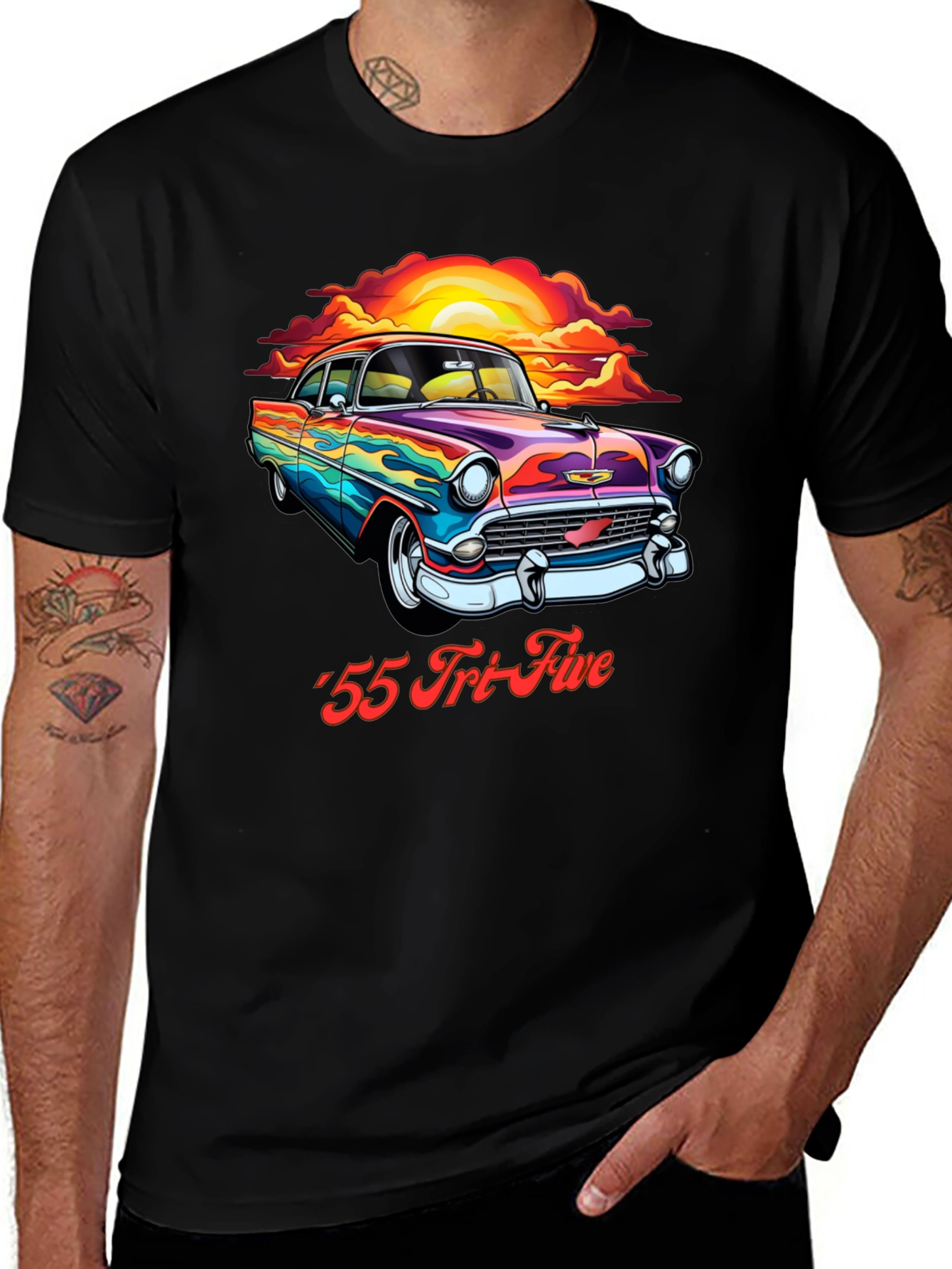 Retro '55 Tri-Five Car Graphic T-Shirt