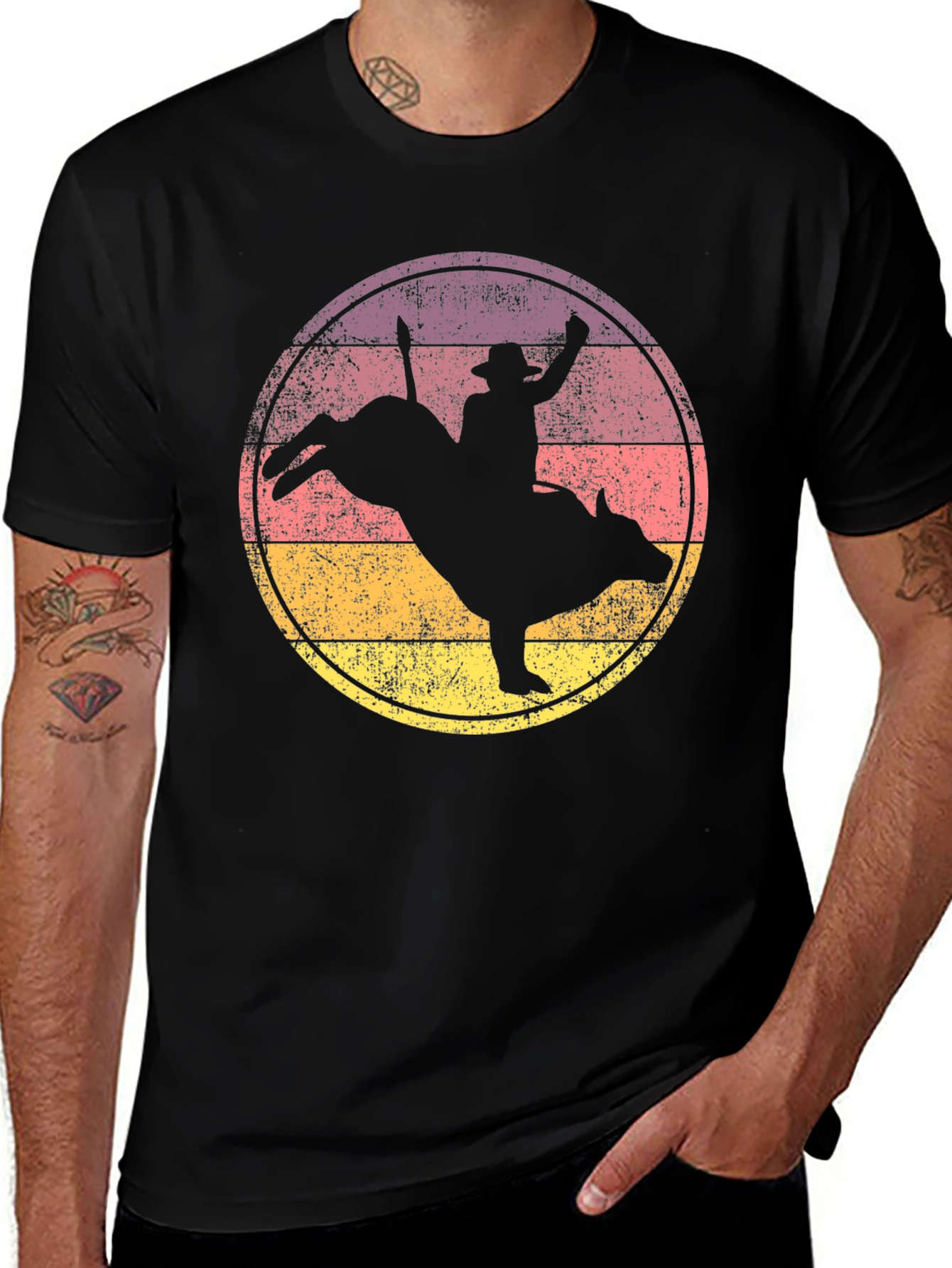 Variant 24 of Vintage Rodeo Bull Riding T-Shirt