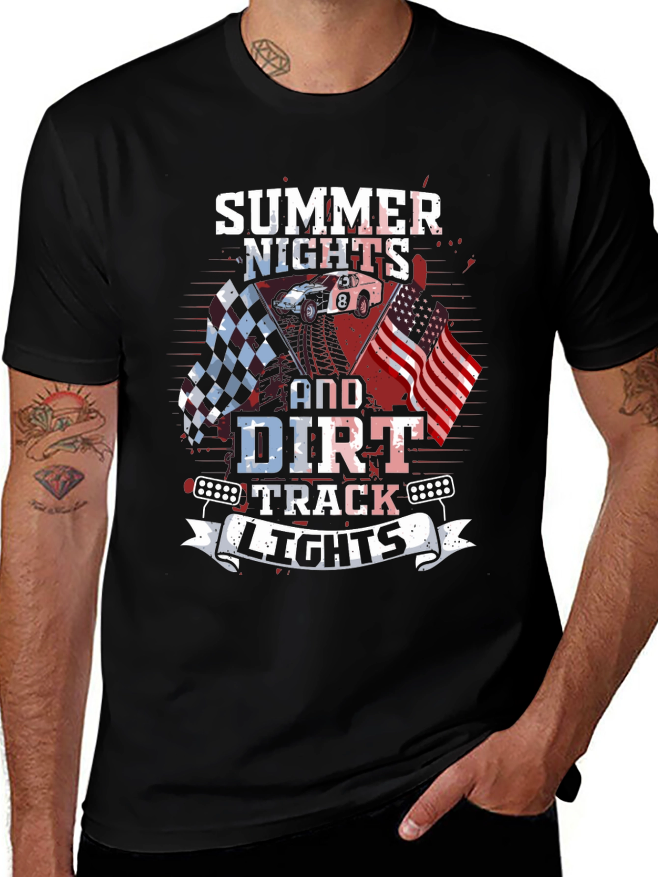 Variant 22 of Summer Nights Dirt Track Racing Graphic Tee