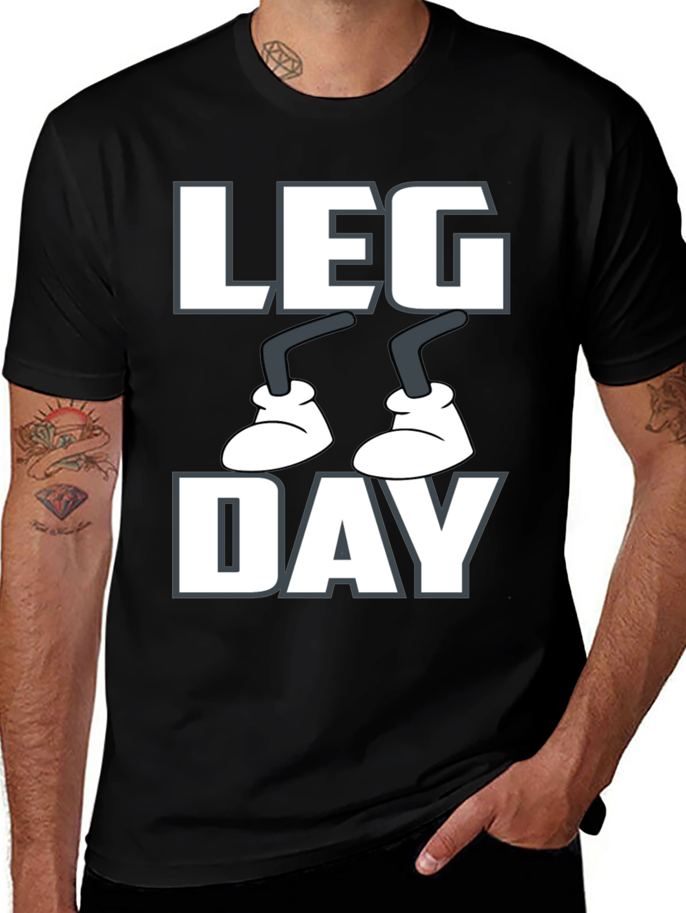 Variant 18 of Leg Day Graphic T-Shirt Funny Workout Gym Tee
