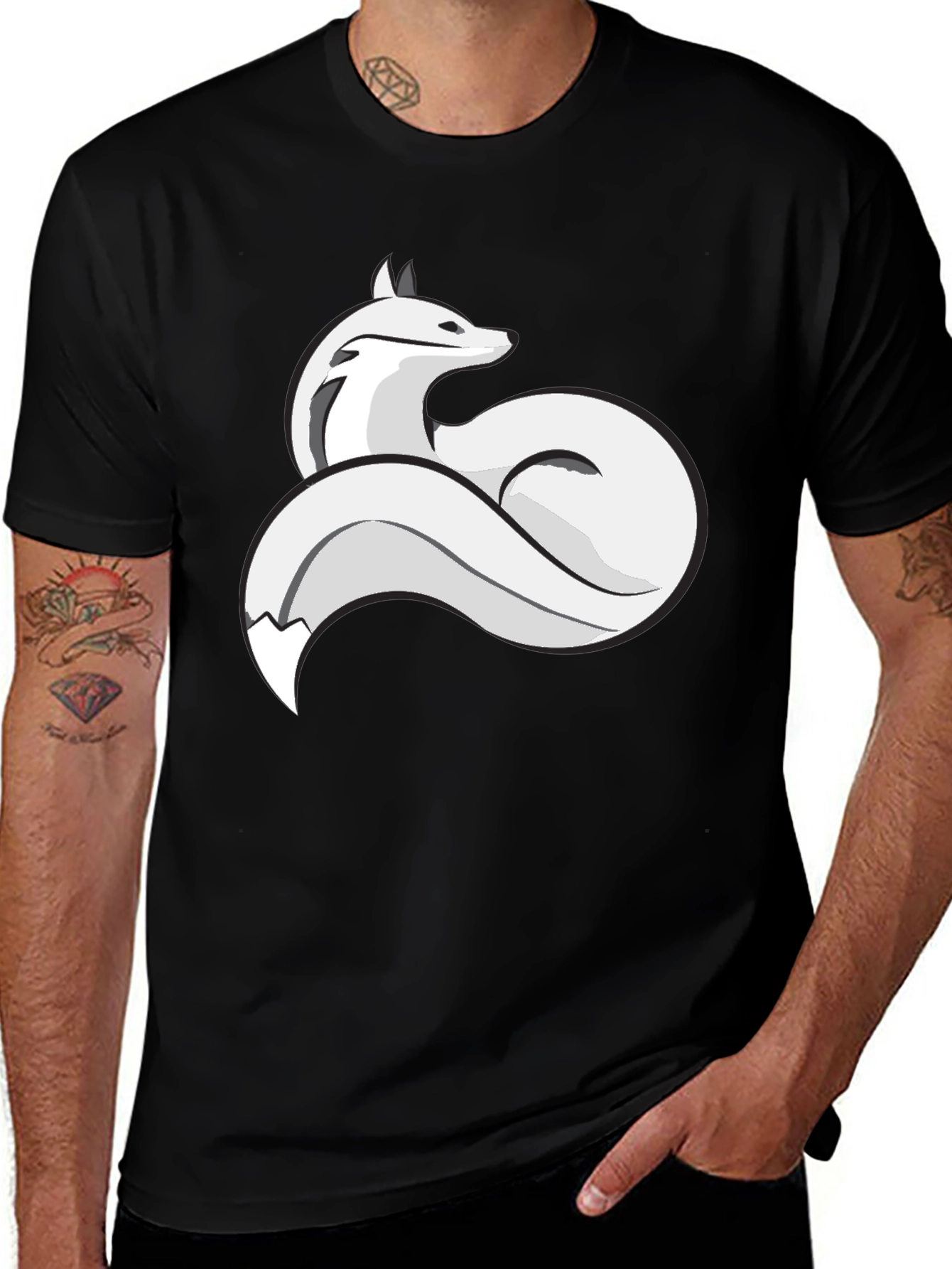 Variant 30 of Fox Graphic T-Shirt - Stylish Crew Neck Tee