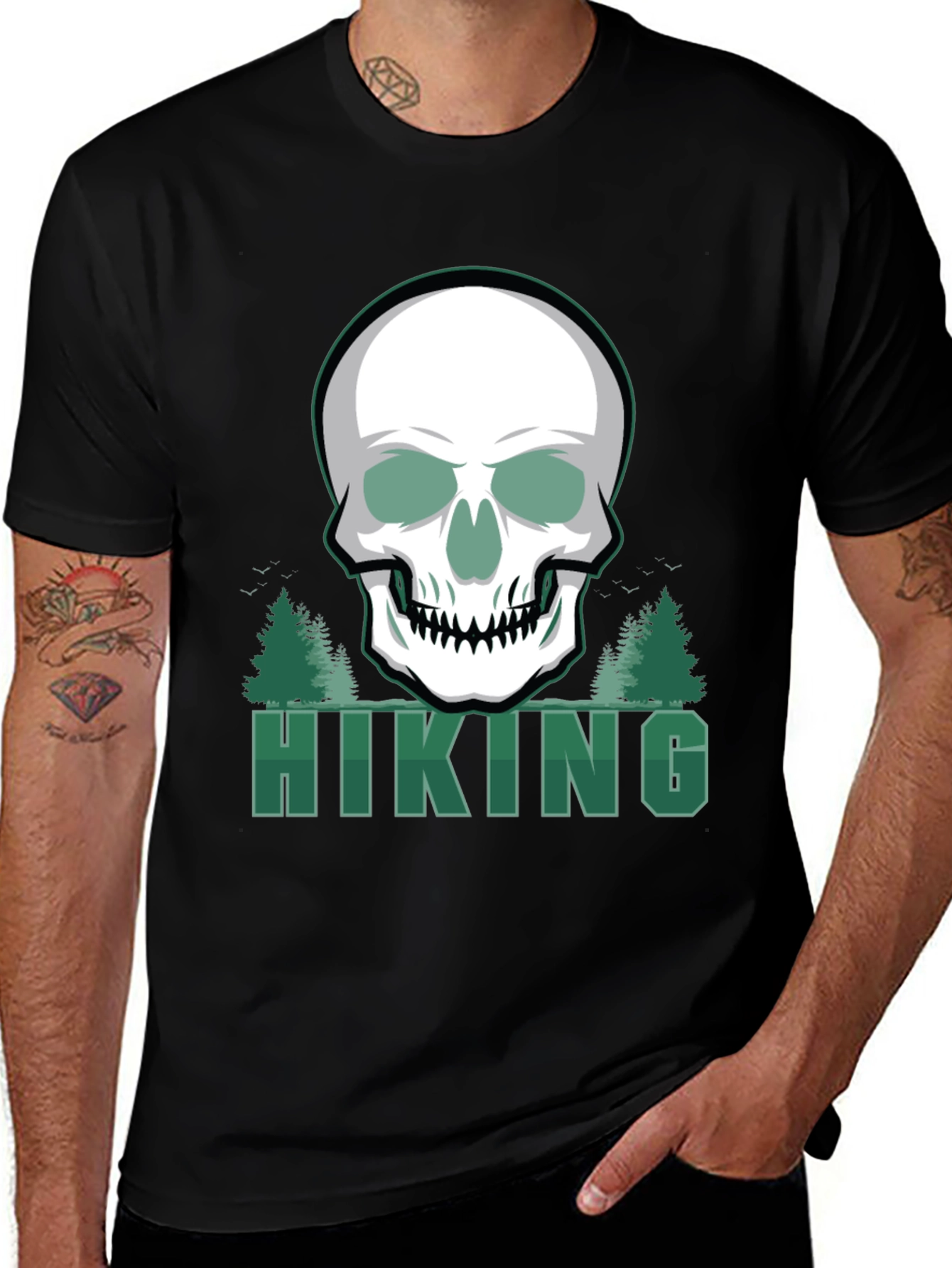 Variant 5 of Hiking Skull T-Shirt - Adventure Ready!