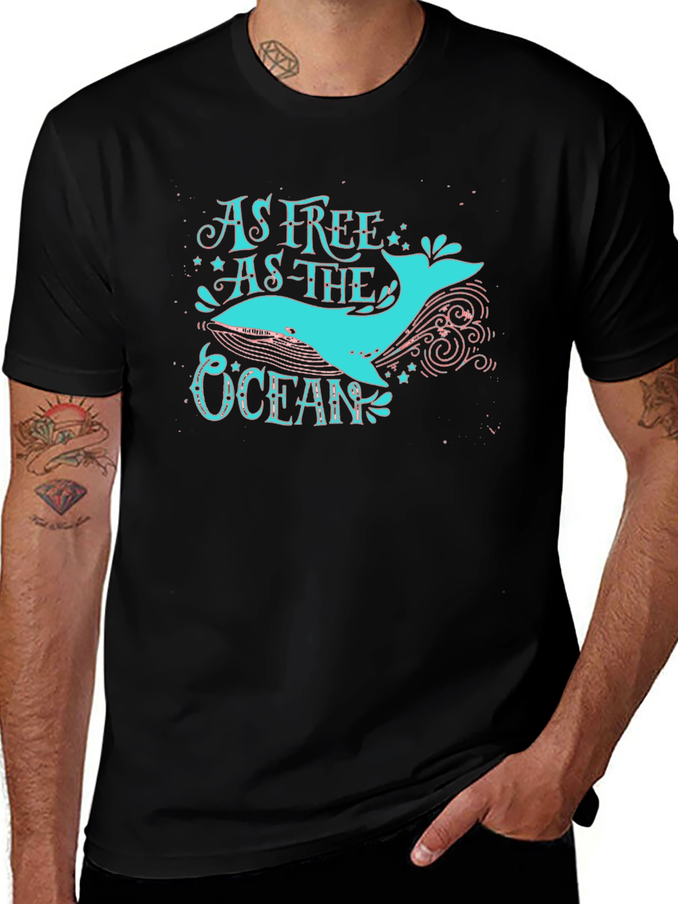 Variant 24 of As Free As The Ocean Whale Graphic Tee