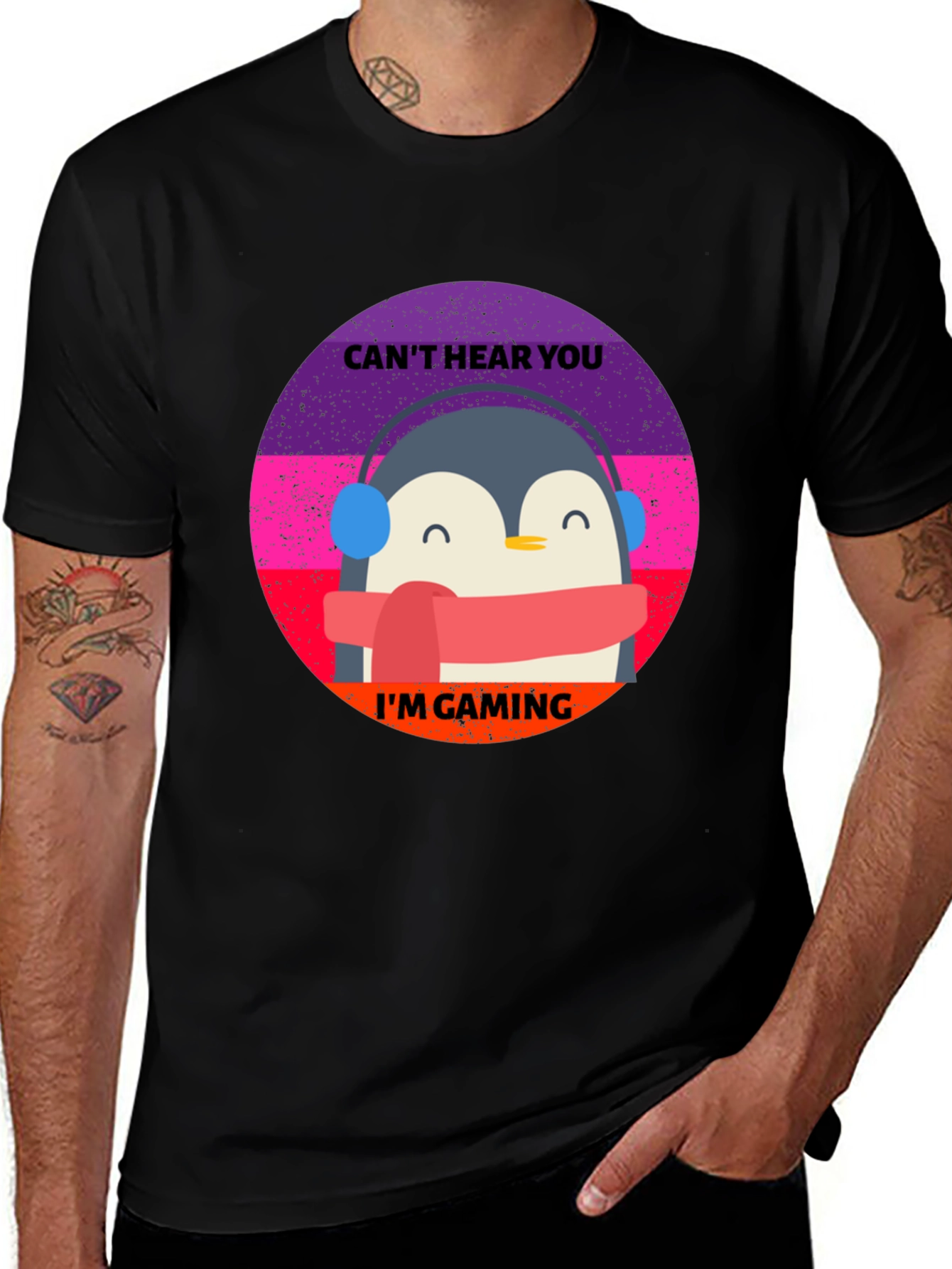 Variant 7 of Gaming Penguin T-Shirt: Can't Hear You