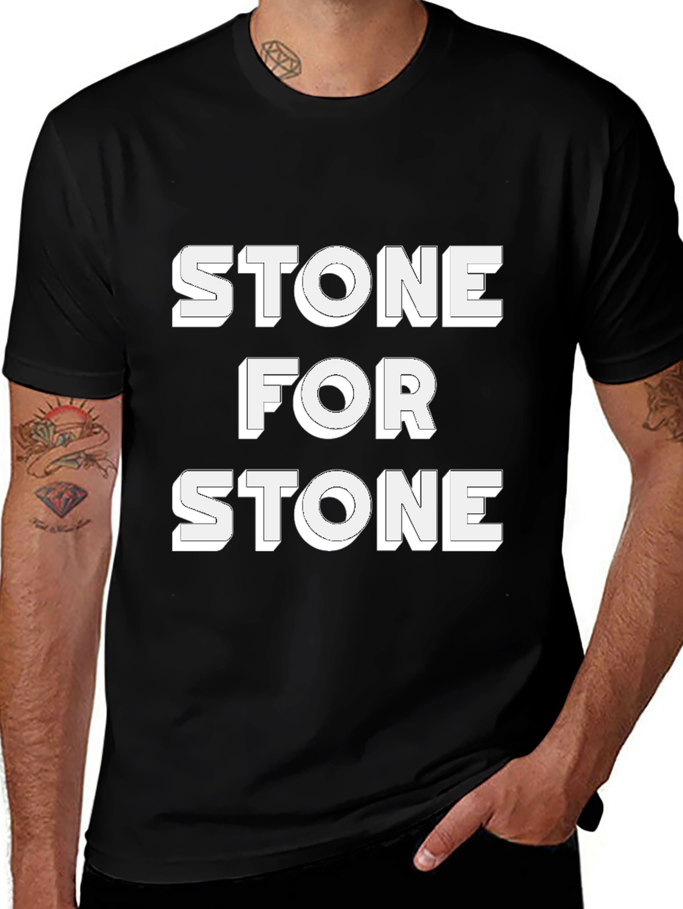 Variant 7 of Stone For Stone Black Graphic Tee