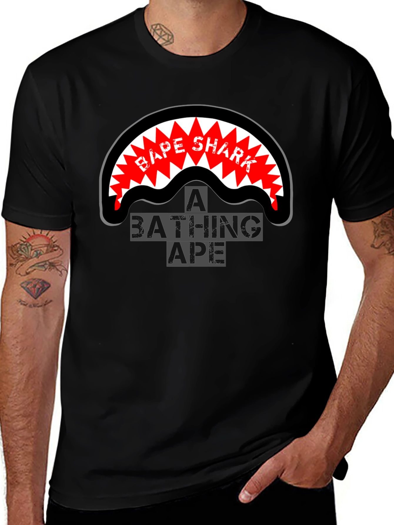 A Bathing Ape BAPE Shark T-Shirt - Black
