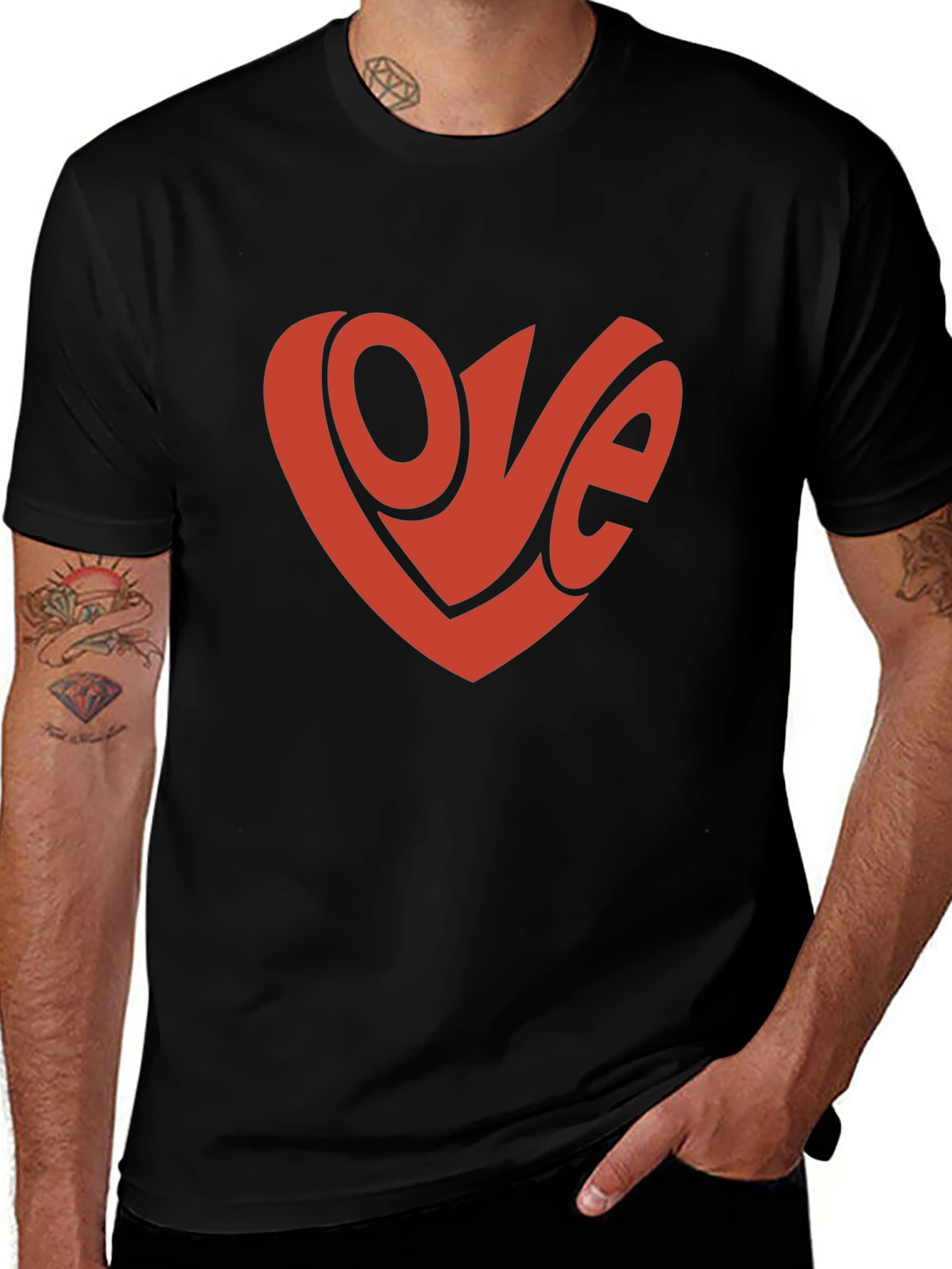 Variant 14 of Love Heart Graphic Tee - Soft Cotton Casual Shirt