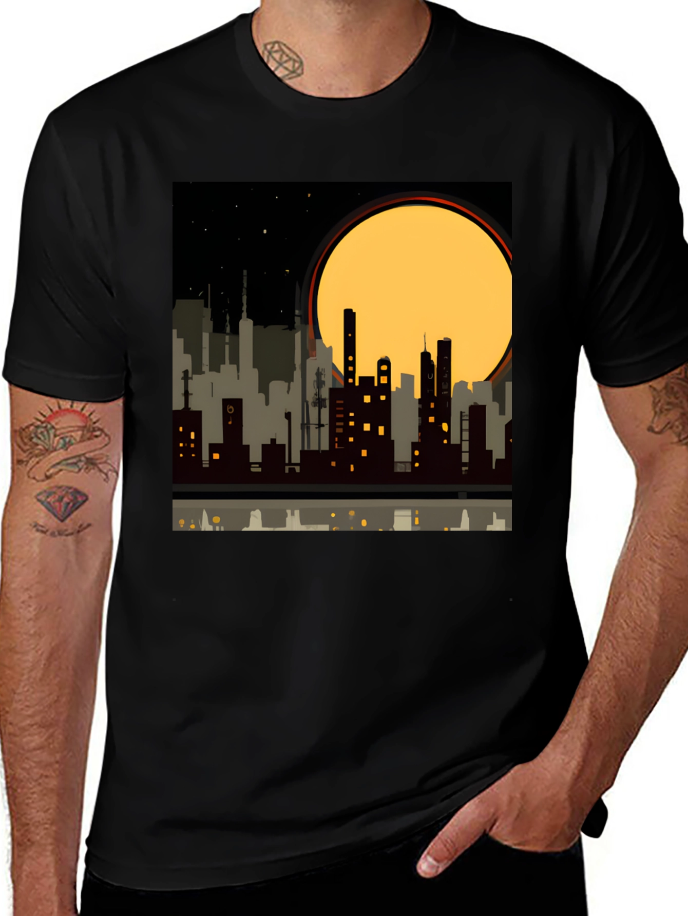 Variant 20 of Urban Nights Graphic Tee - Cityscape Silhouette