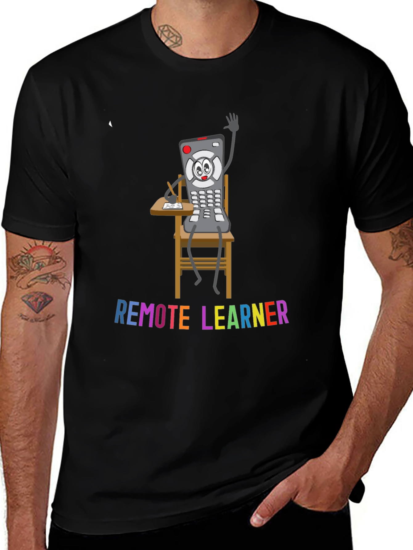 Remote Learner T-Shirt: Cartoon Remote Design