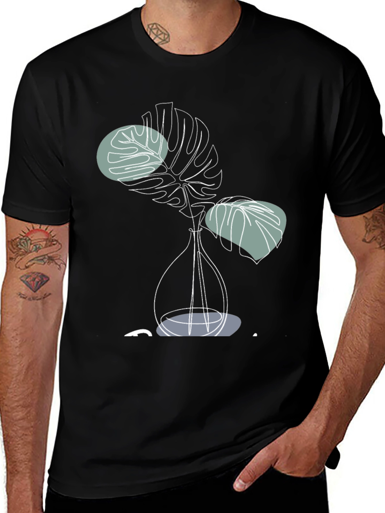 Variant 11 of Modern Monstera Plant Graphic T-Shirt