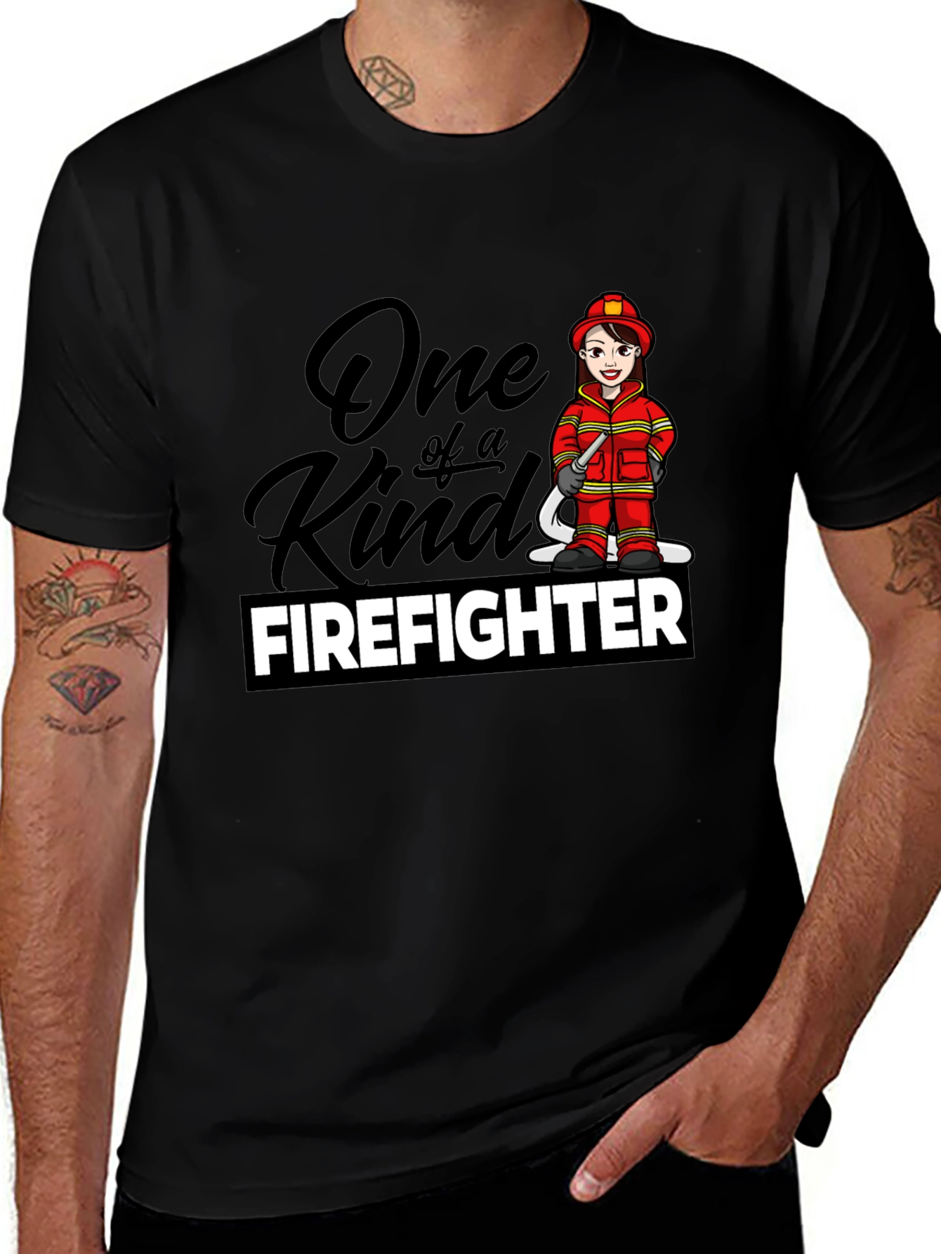 Variant 6 of One of a Kind Firefighter T-Shirt - Black