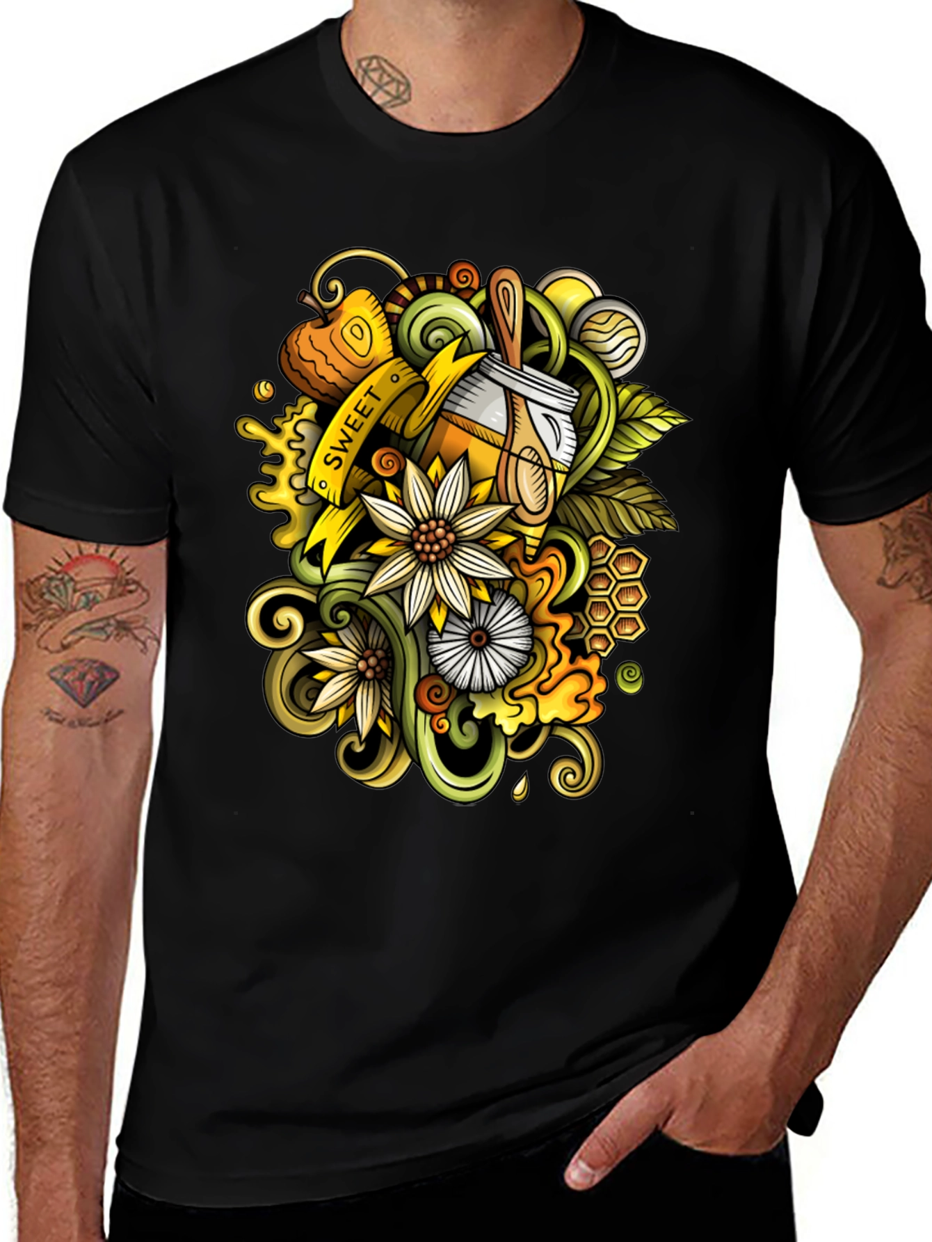 Variant 23 of Sweet Honey T-Shirt - Unique Doodle Art Design