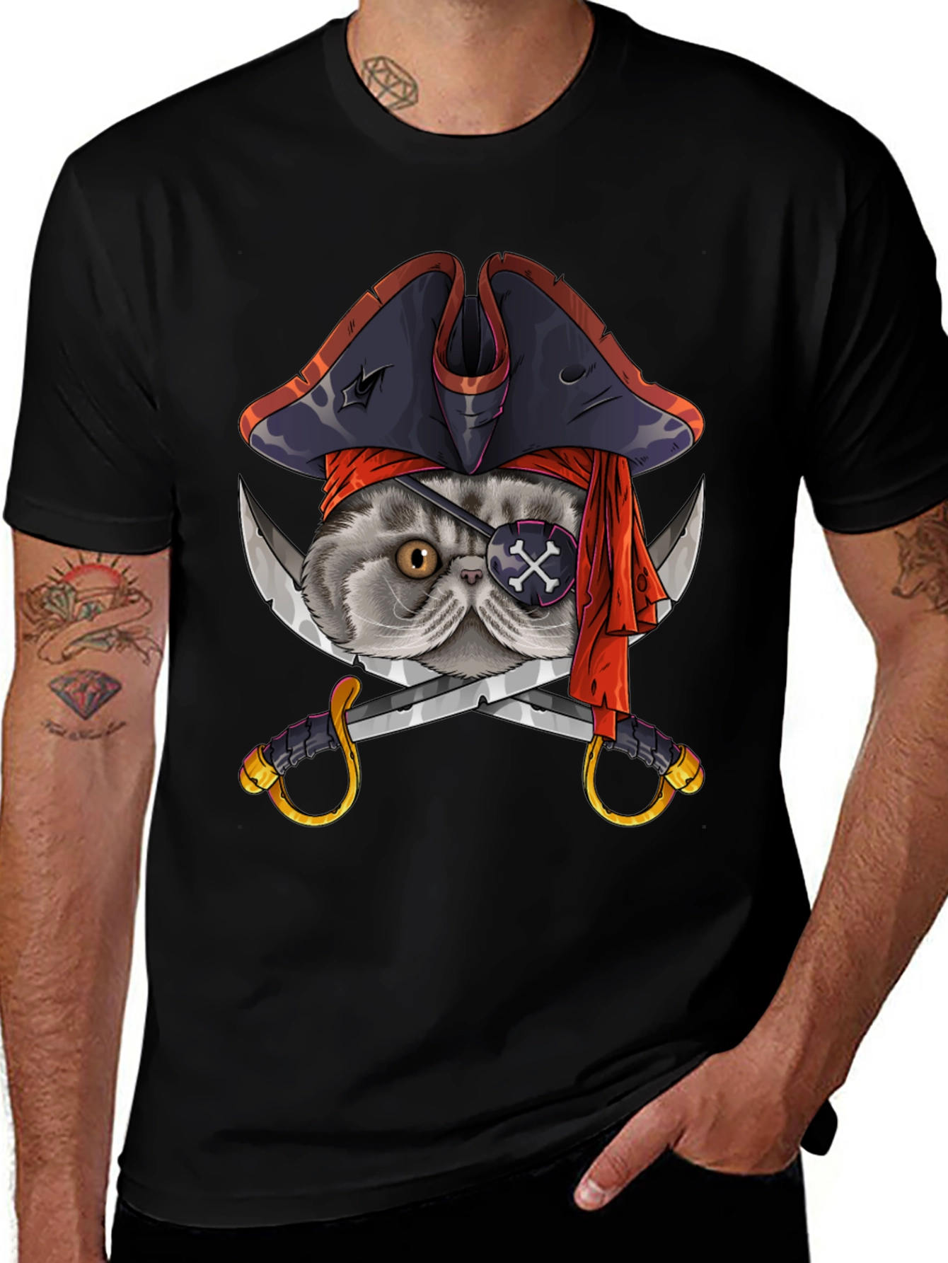 Variant 10 of Pirate Cat T-Shirt - Novelty Graphic Tee