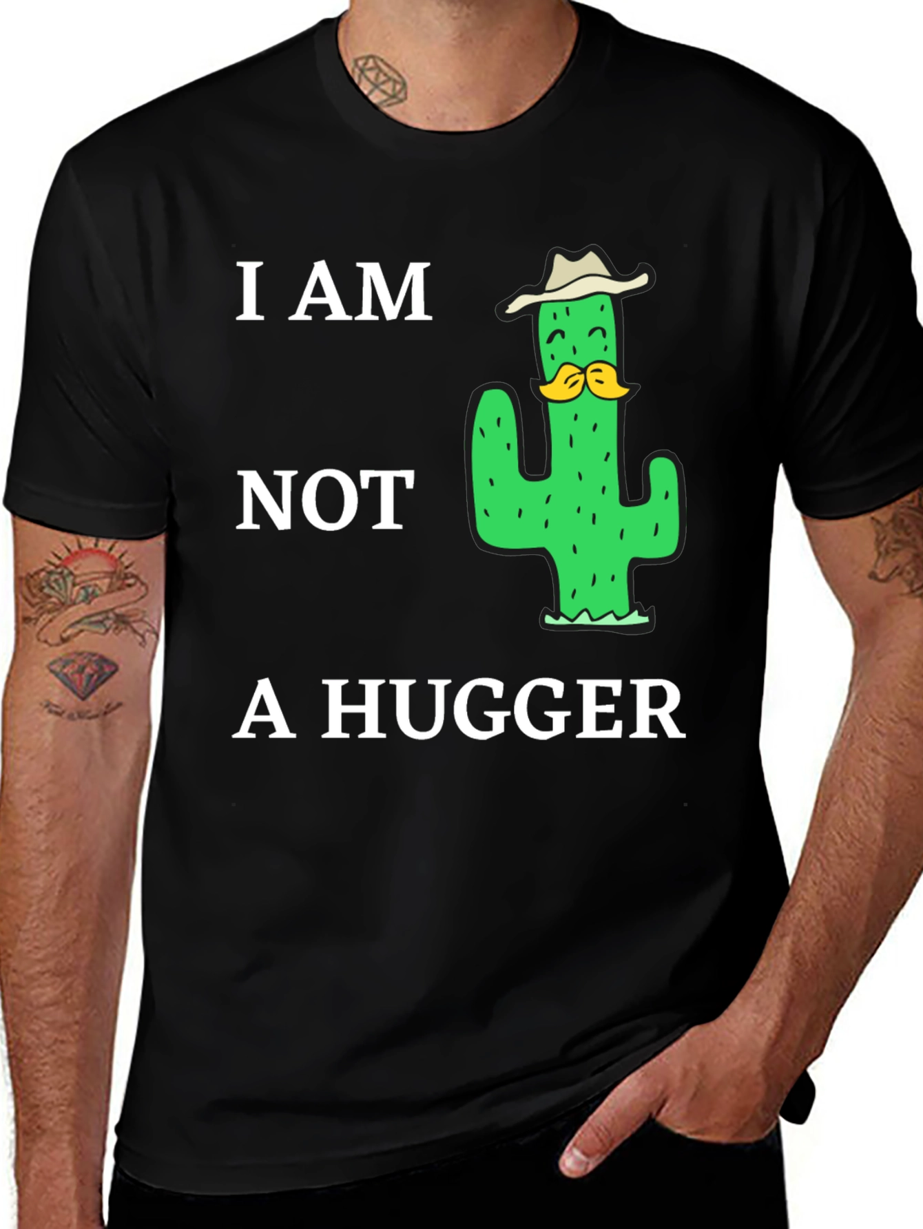 Variant 2 of I am Not a Hugger Cactus Graphic T-Shirt