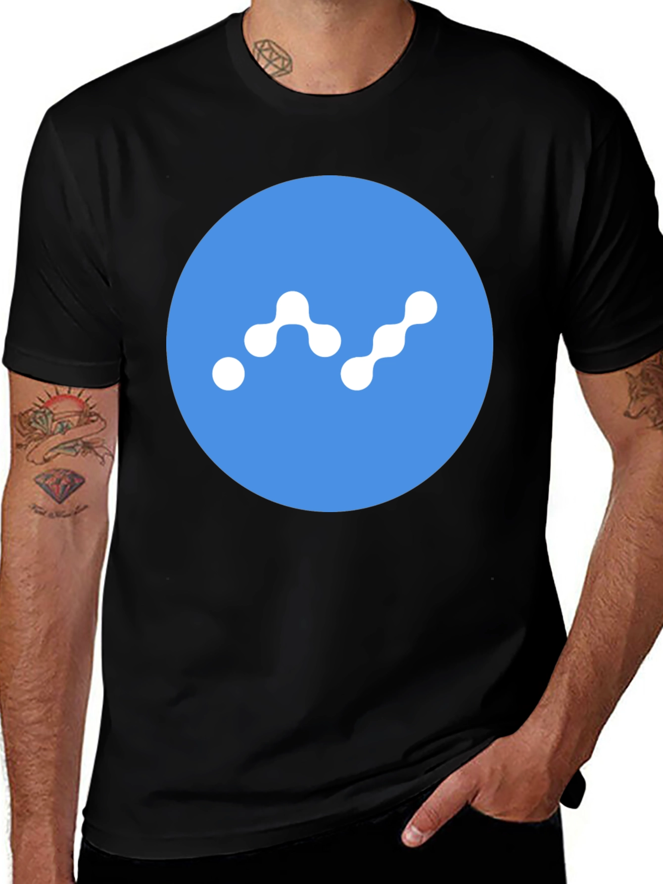 Variant 13 of Modern Crypto T-Shirt - Cool Blue Logo Design