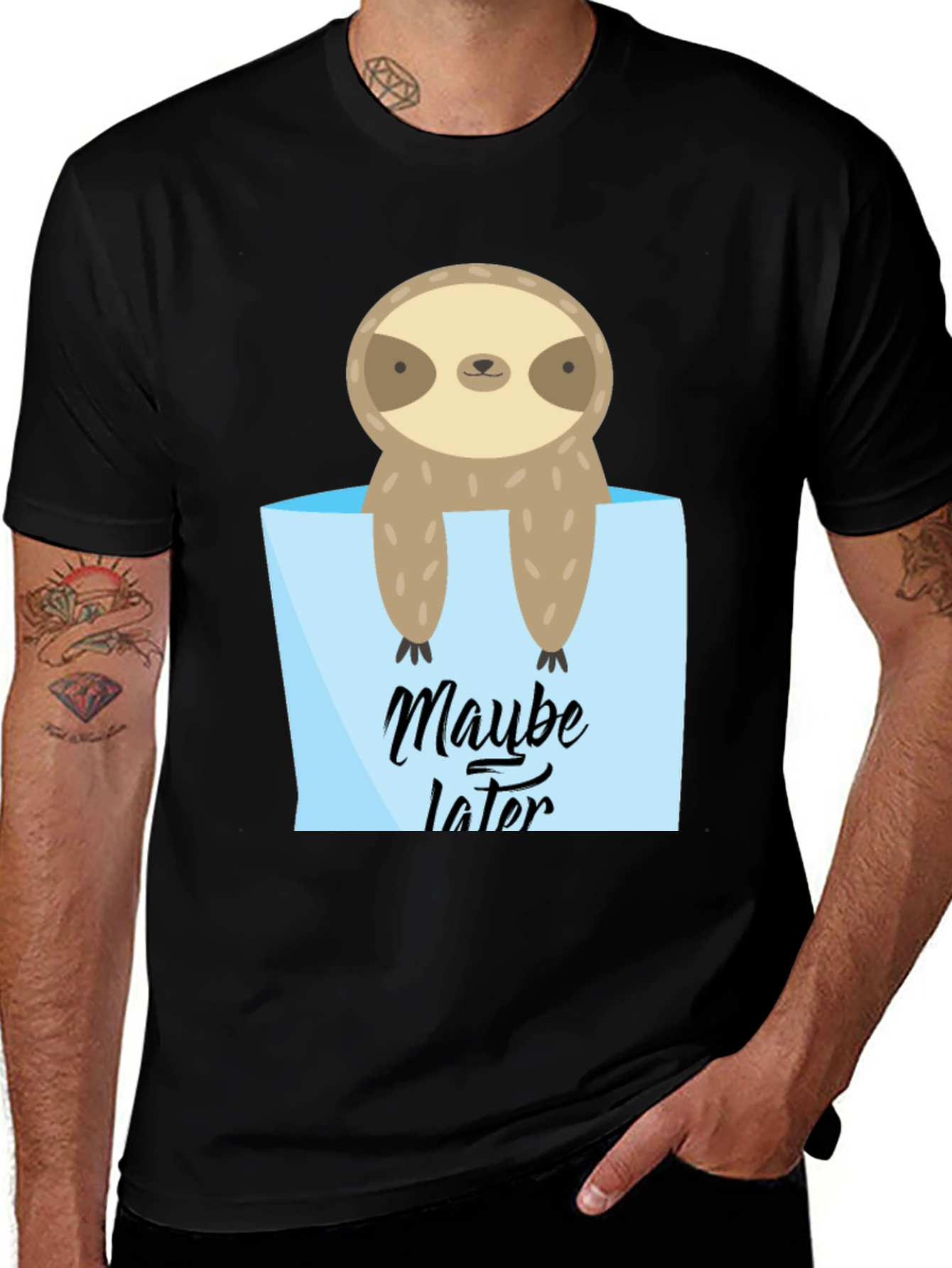 Variant 11 of Cute Sloth 'Maybe Later' Graphic Tee