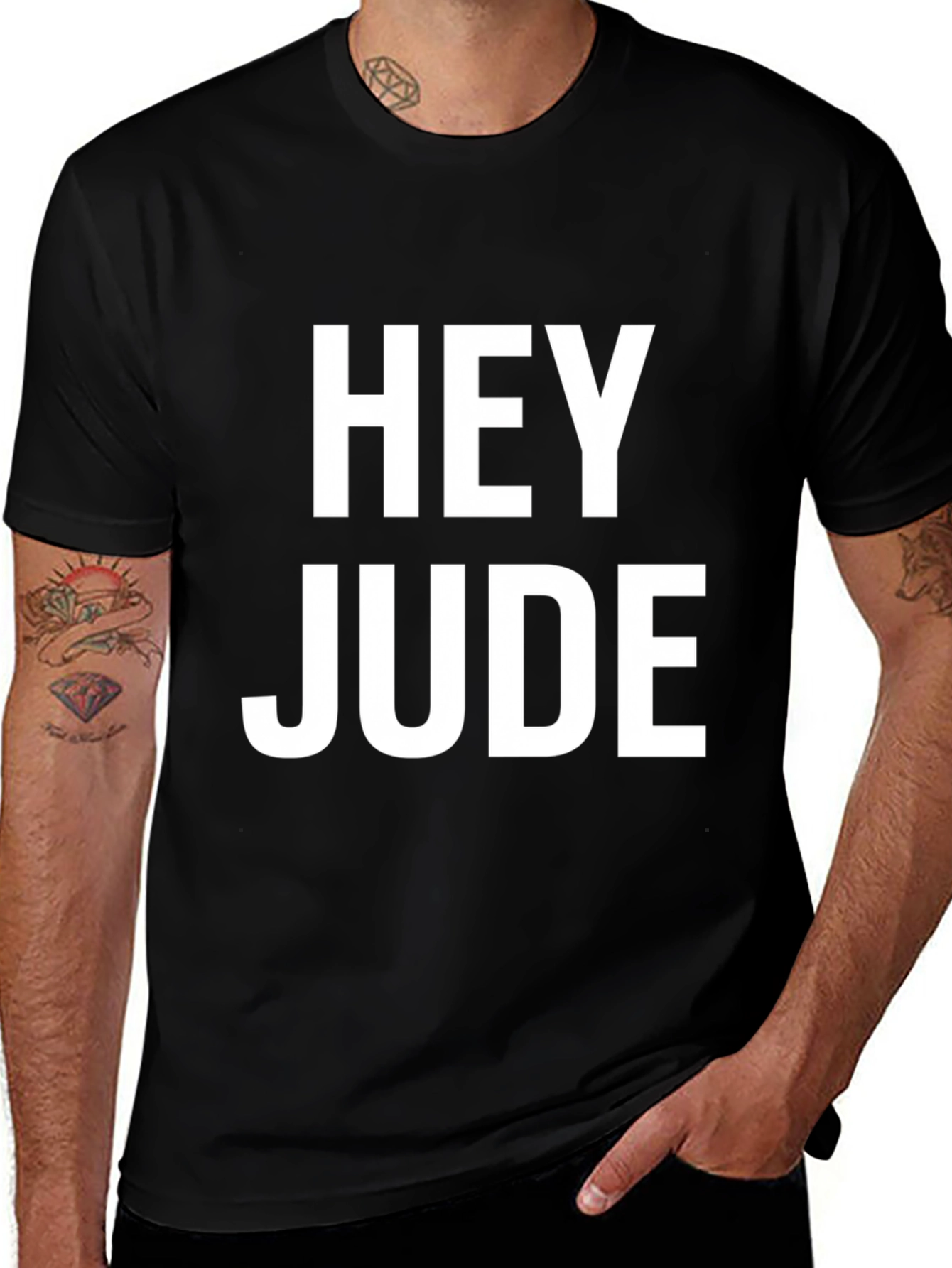 Hey Jude Black Graphic Tee - Beatles Song Lyric T-Shirt