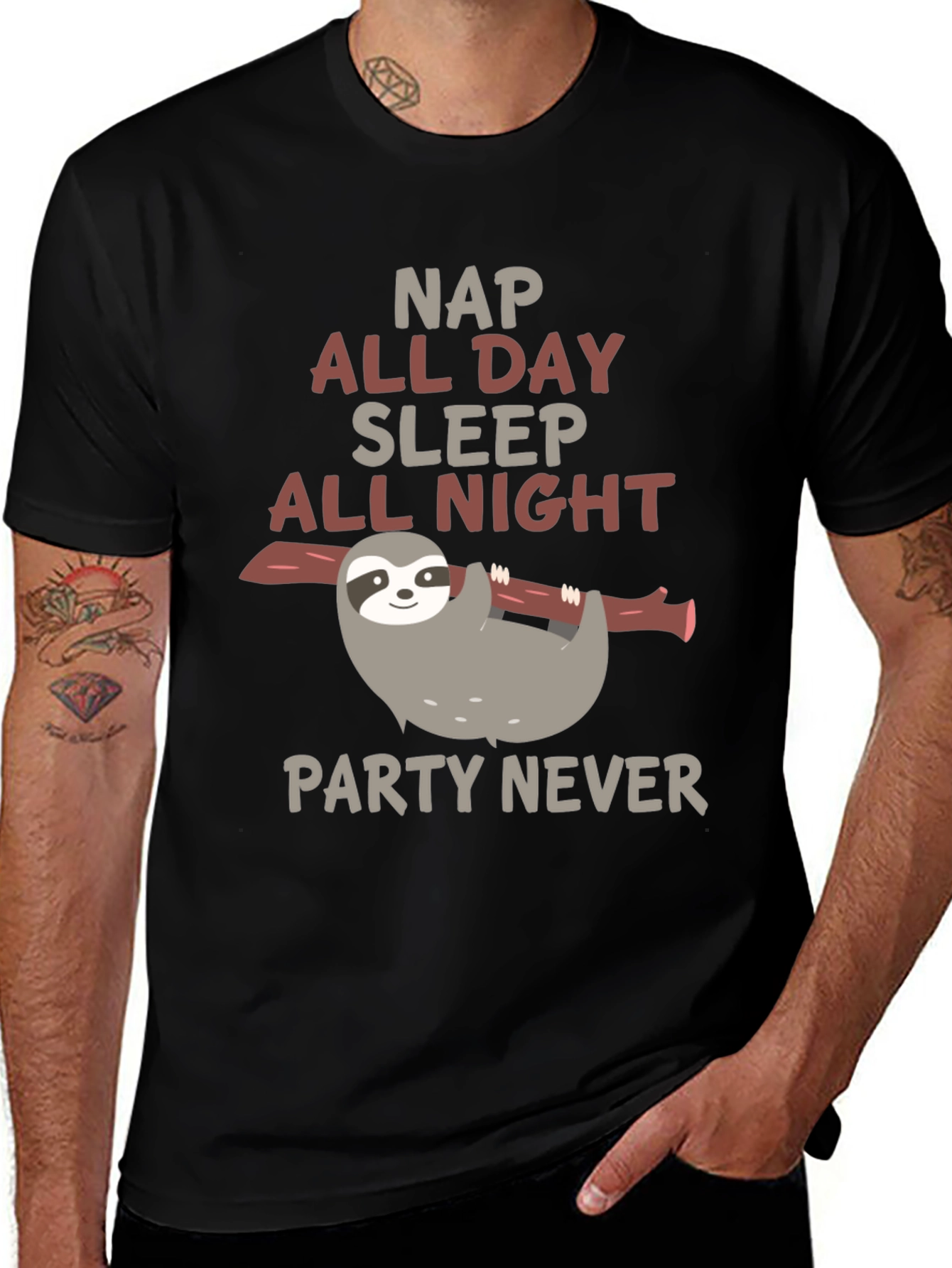 Variant 14 of Sloth Nap All Day Sleep All Night T-Shirt