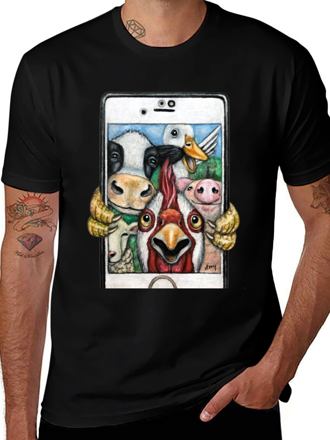 Variant 18 of Farm Animal Selfie T-Shirt