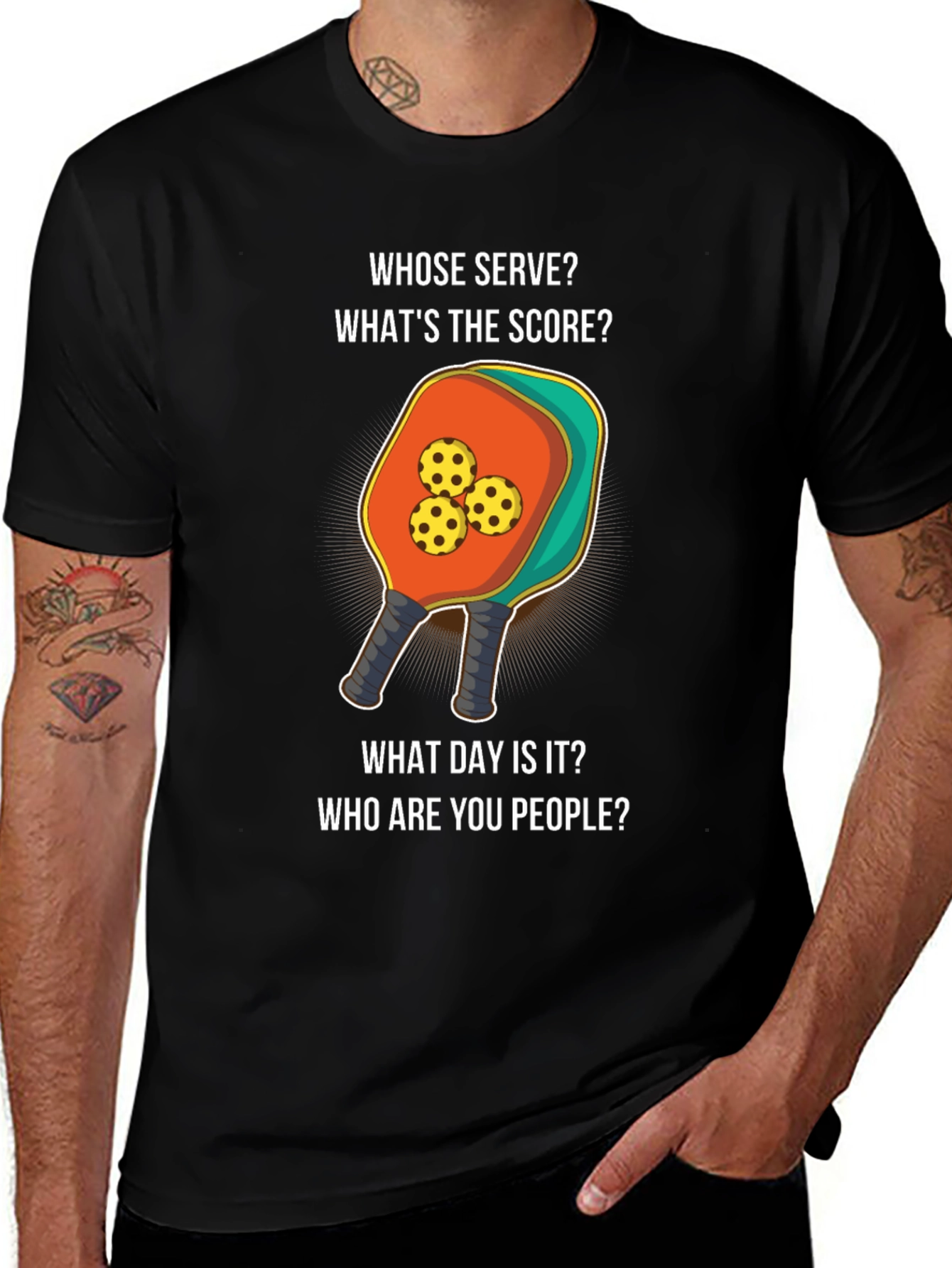 Variant 2 of Pickleball T-Shirt: Whose Serve? Funny Sport Tee