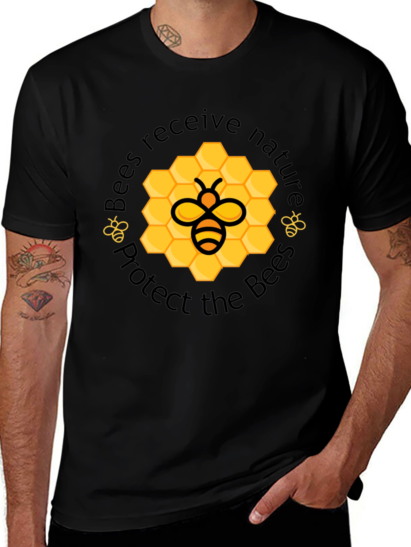 Variant 5 of Protect The Bees T-Shirt - Nature Lover Tee