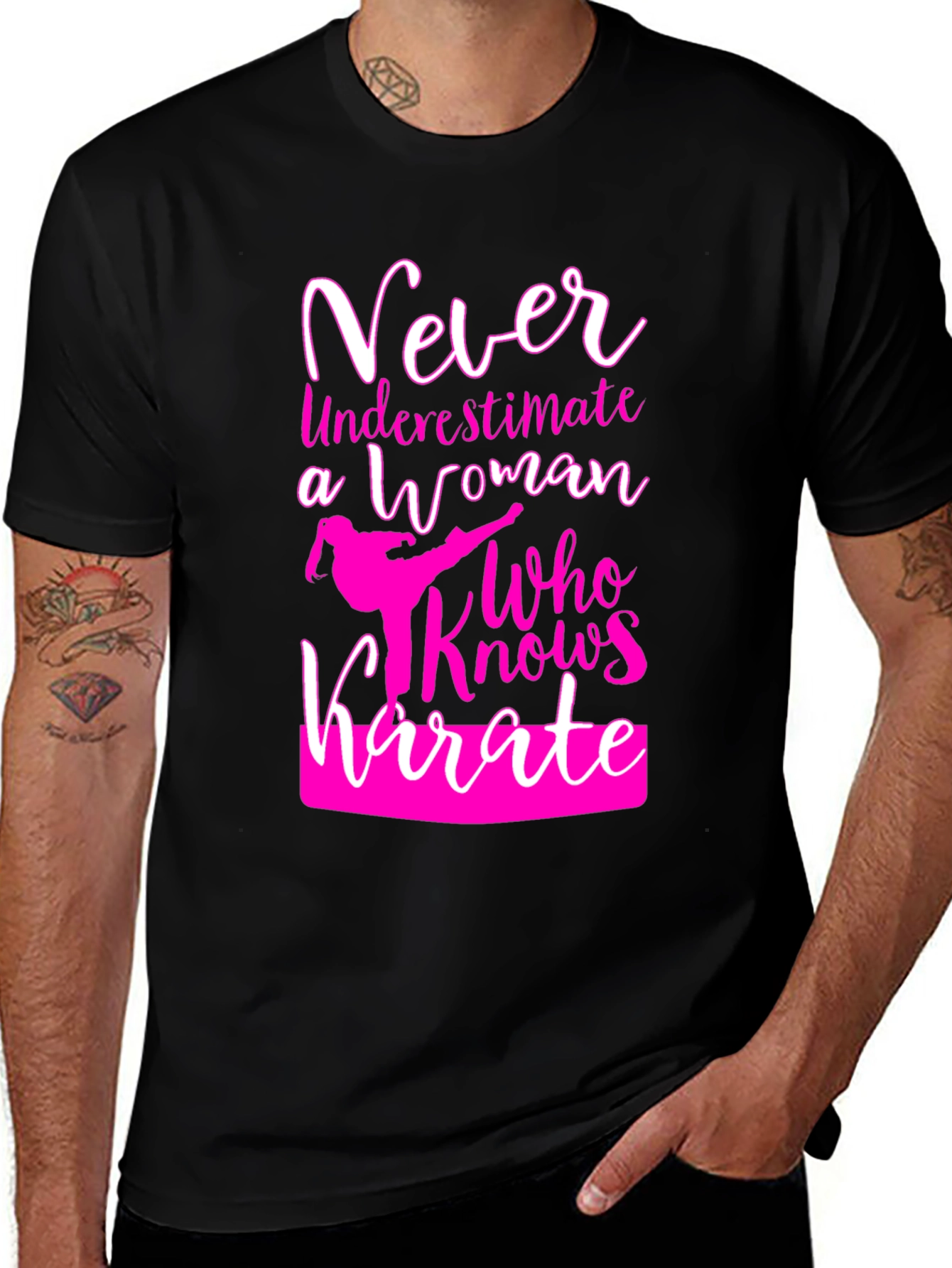 Variant 20 of Karate Woman T-Shirt - Never Underestimate