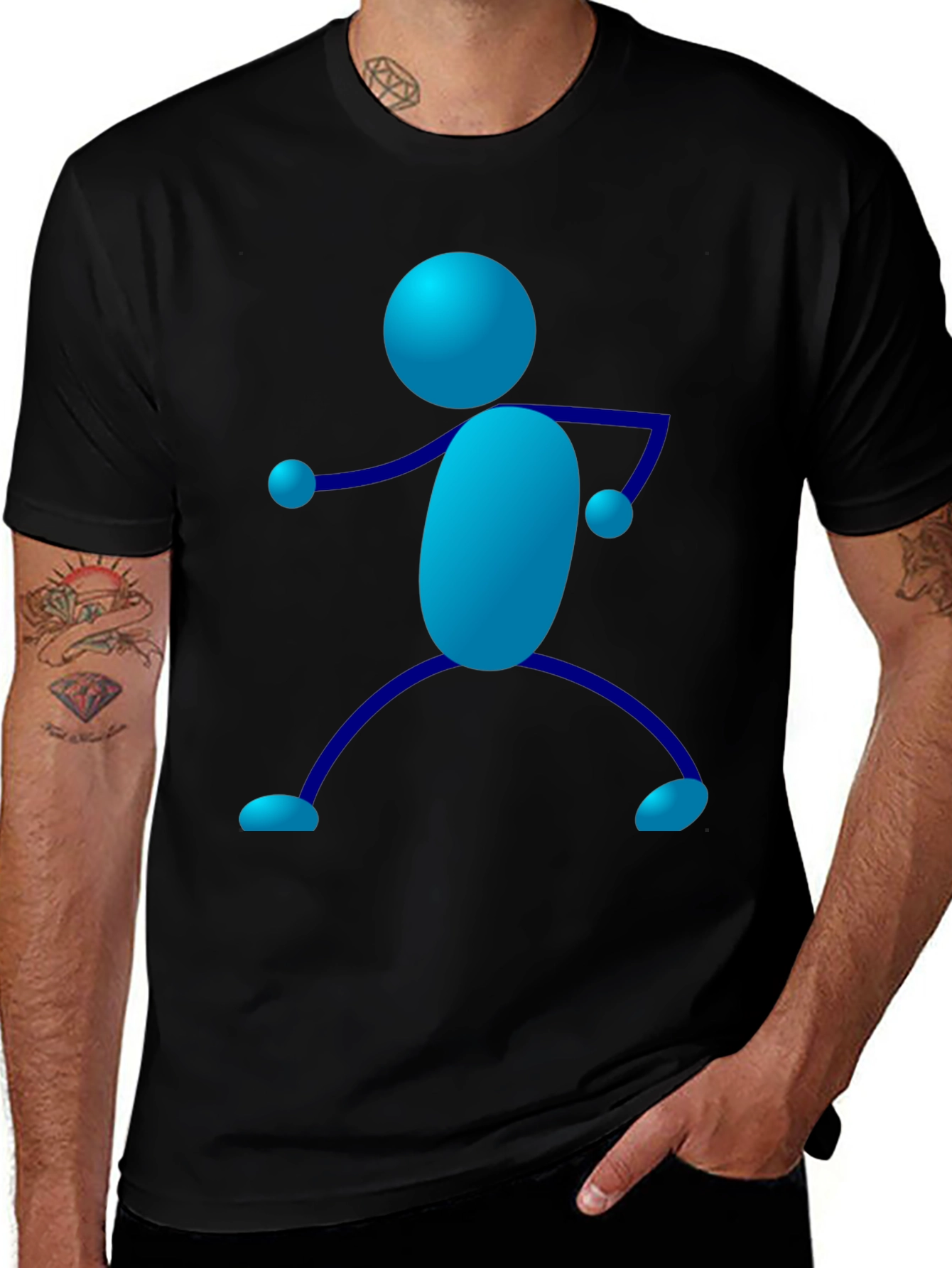Variant 17 of Fun Stick Figure Graphic Tee