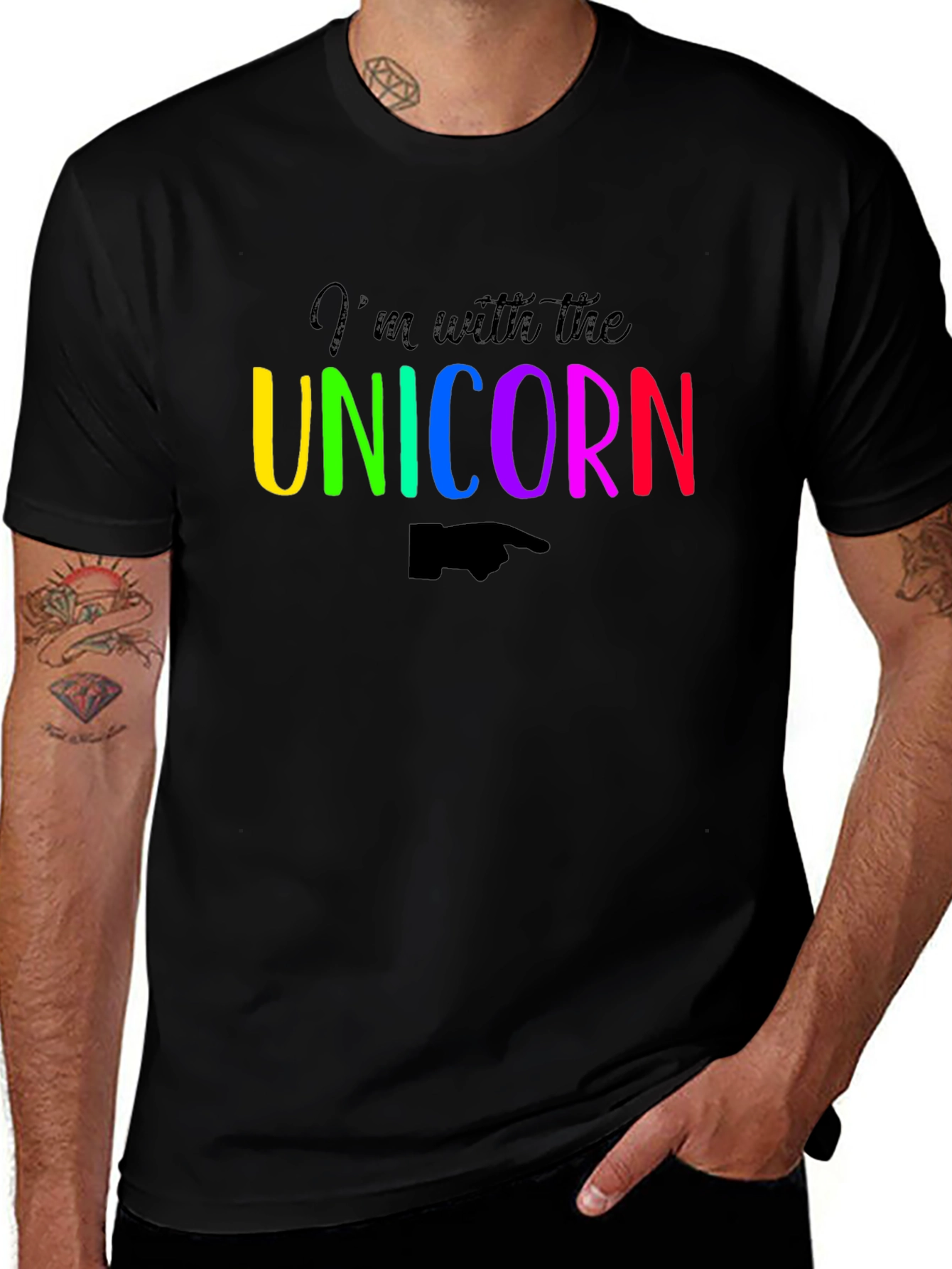 Variant 14 of I'm With The Unicorn Black T-Shirt