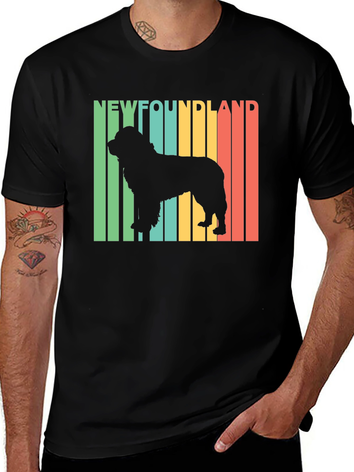 Newfoundland Dog Retro T-Shirt | Unisex