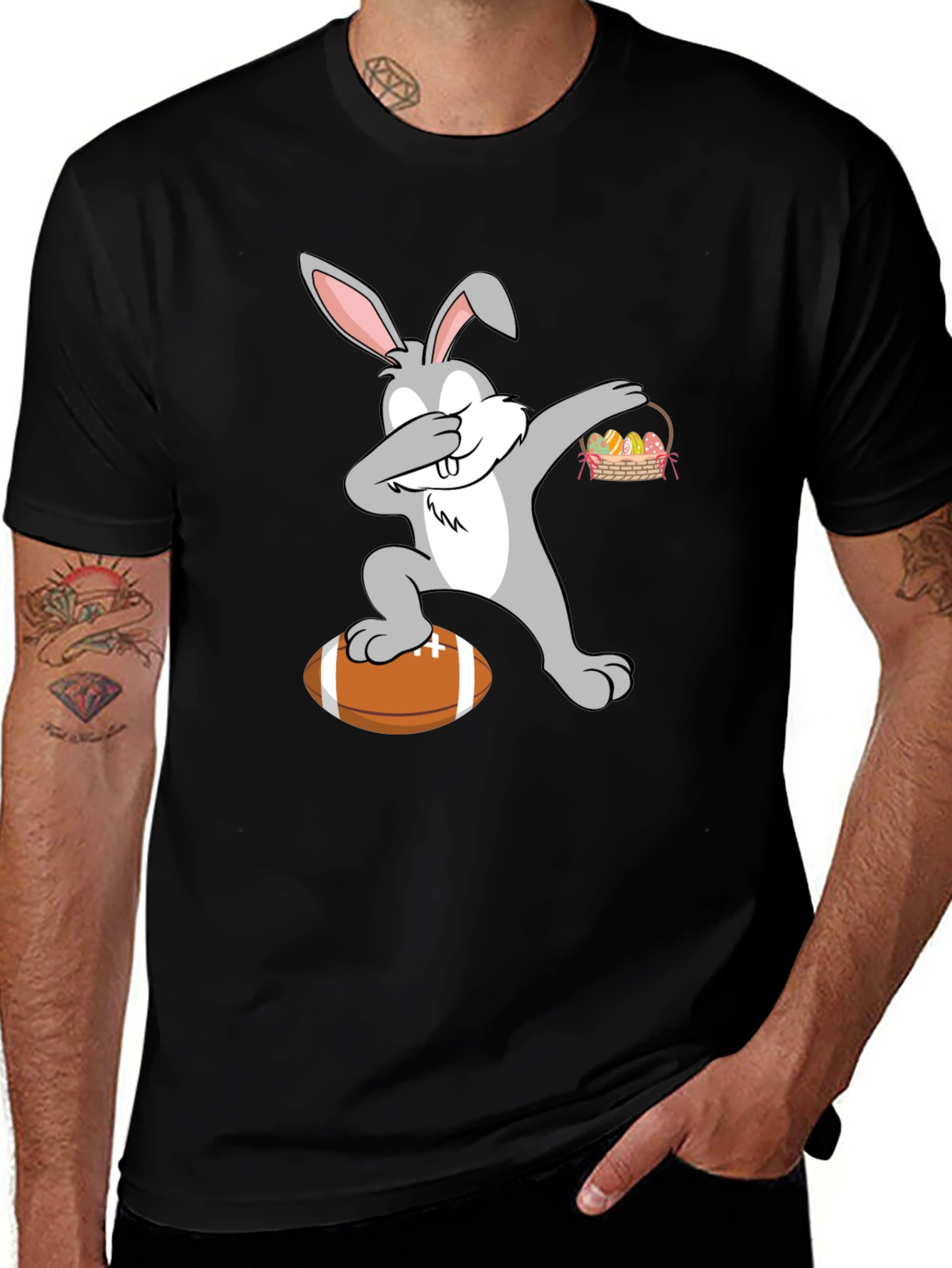 Variant 26 of Dabbing Easter Bunny Football T-Shirt
