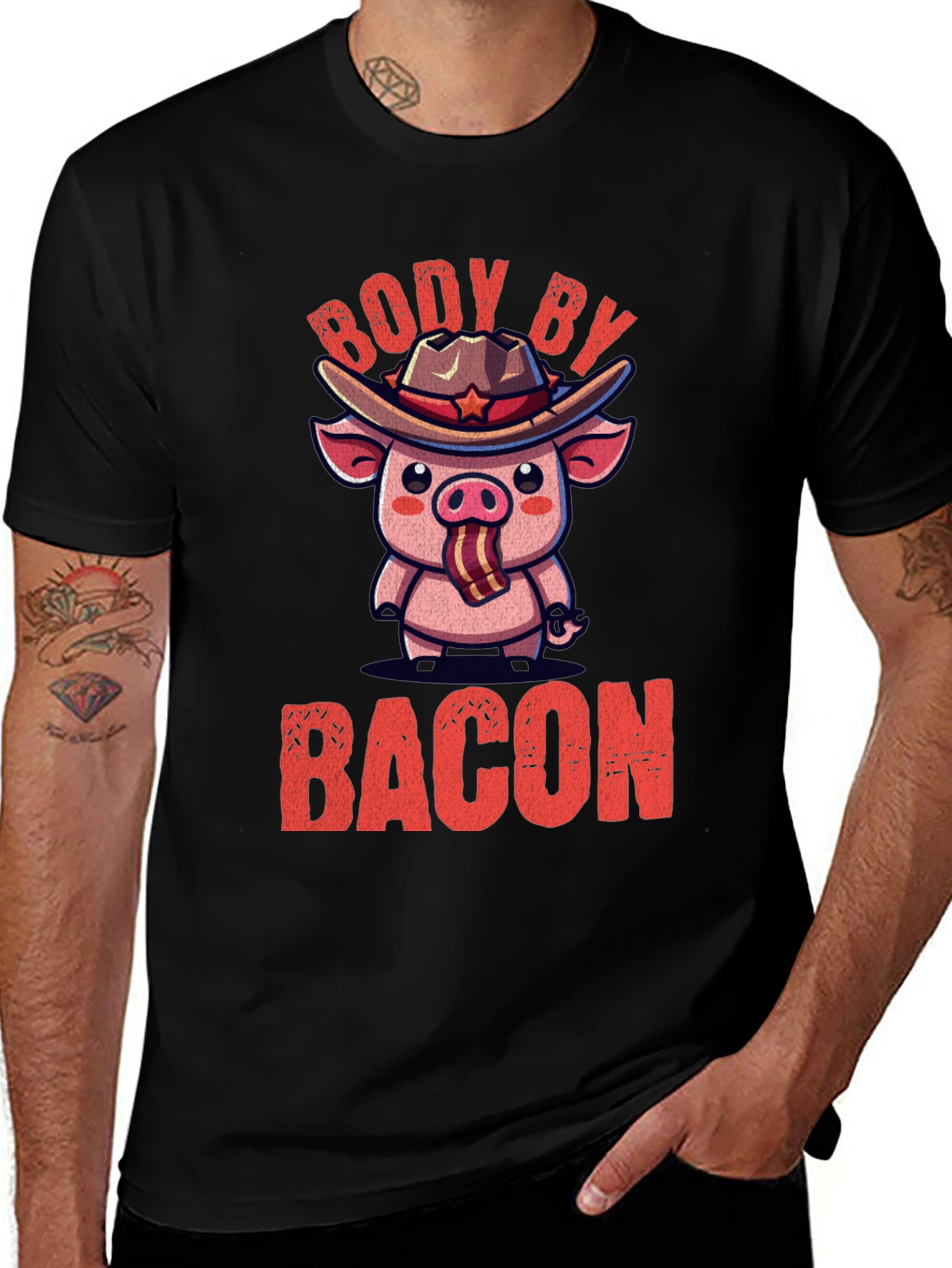 Variant 27 of Body By Bacon Pig Graphic T-Shirt