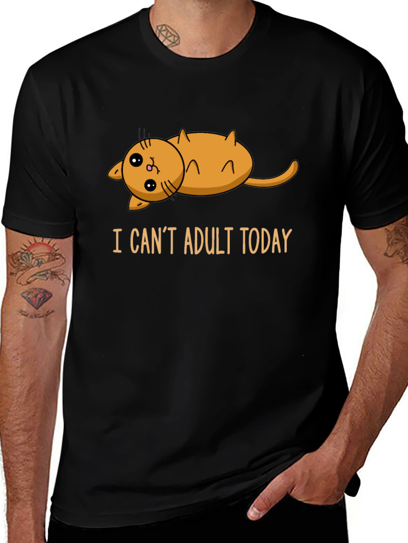 I Can't Adult Today Cat Graphic T-Shirt