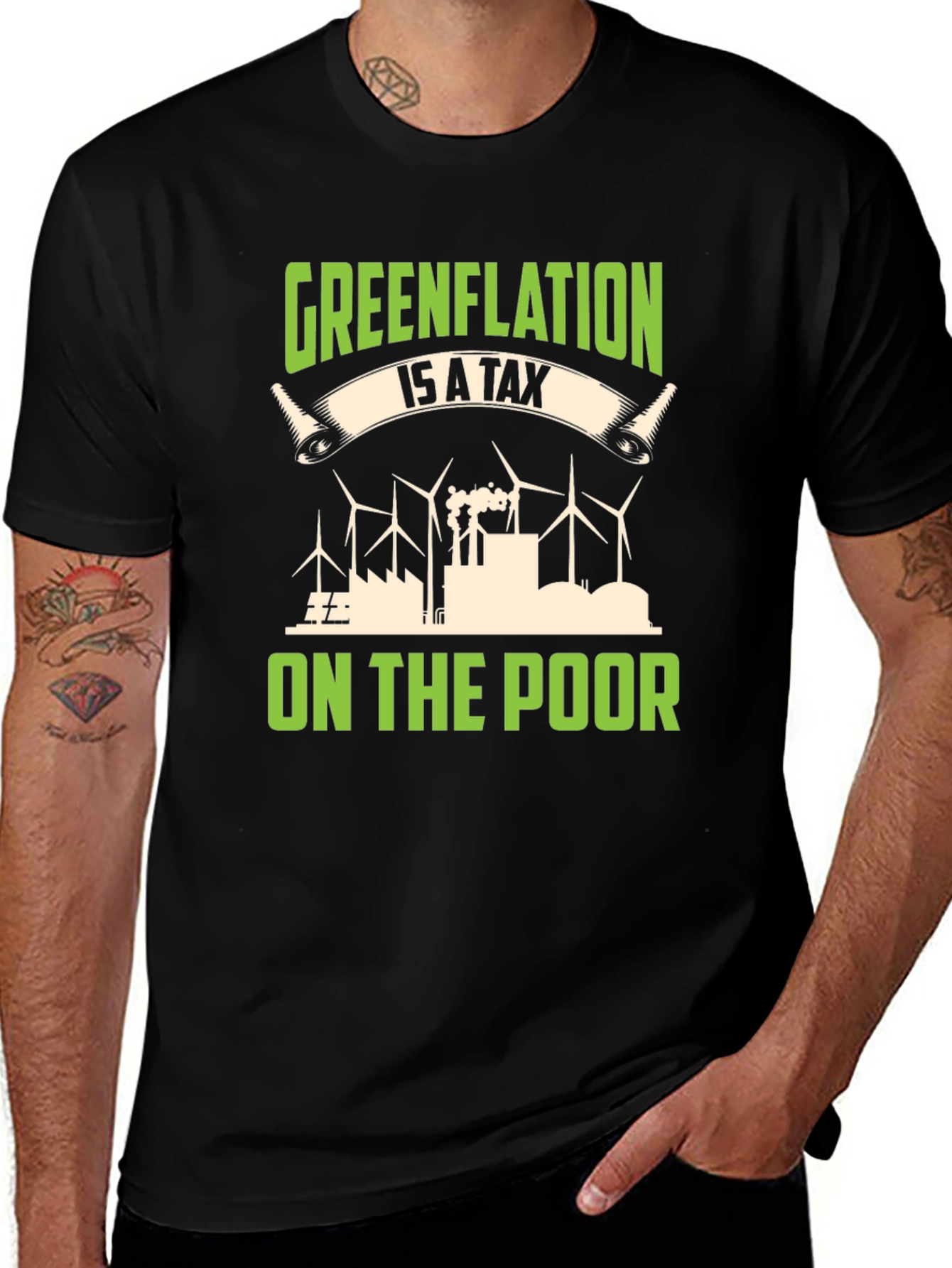 Variant 17 of Greenflation T-Shirt: Tax on the Poor Political Tee