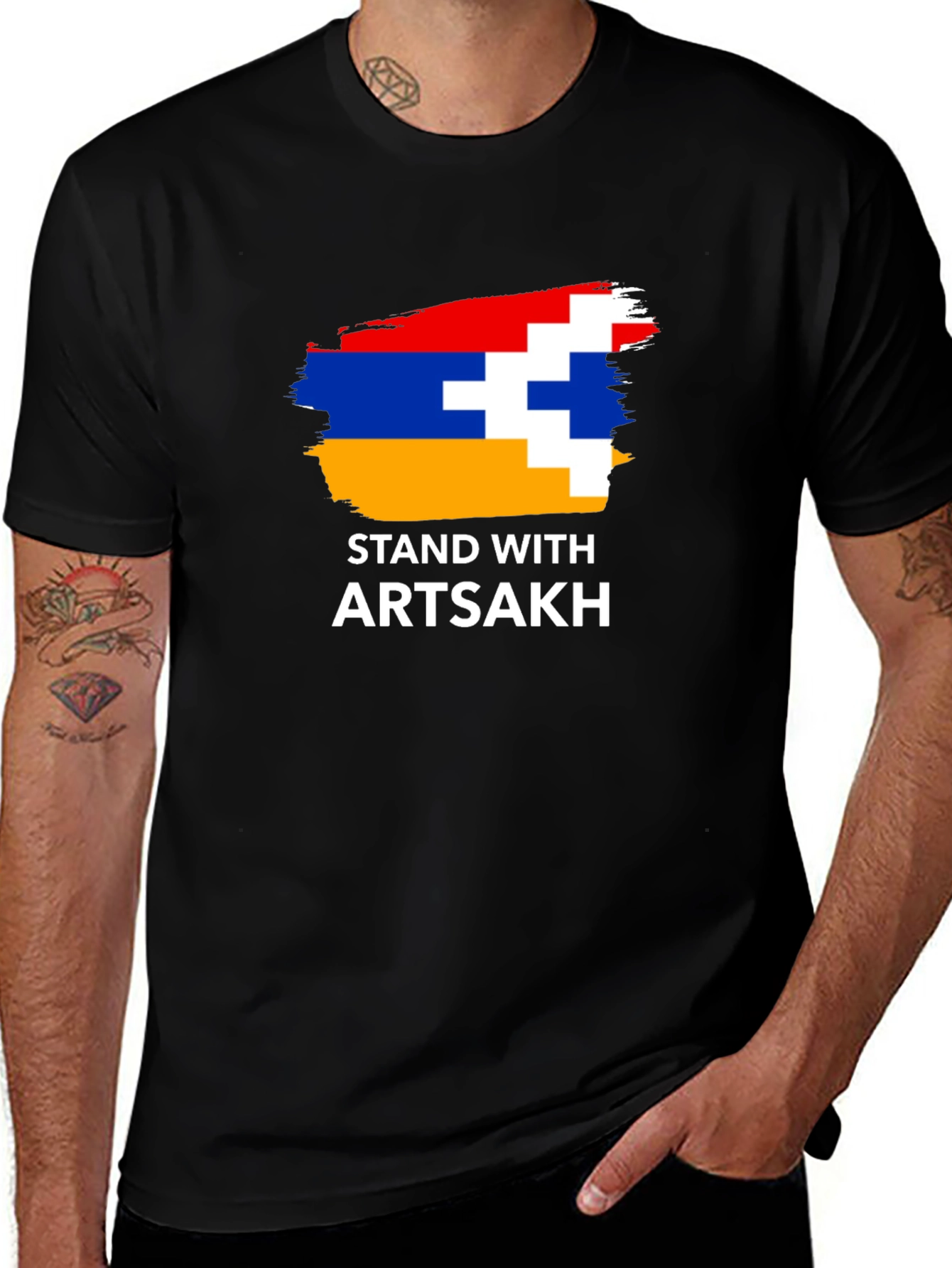 Variant 10 of Stand With Artsakh Graphic Tee - Black