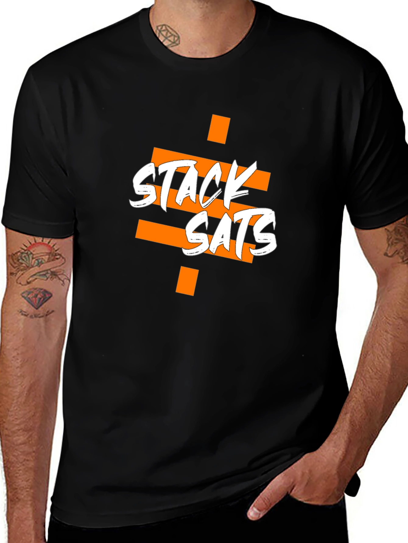 Stack Sats Graphic Tee - Black Cotton Blend