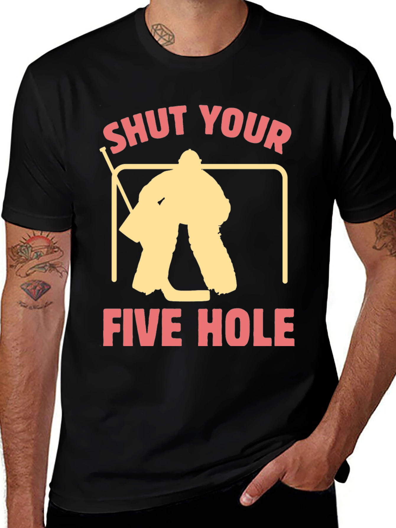 Variant 9 of Shut Your Five Hole Hockey T-Shirt