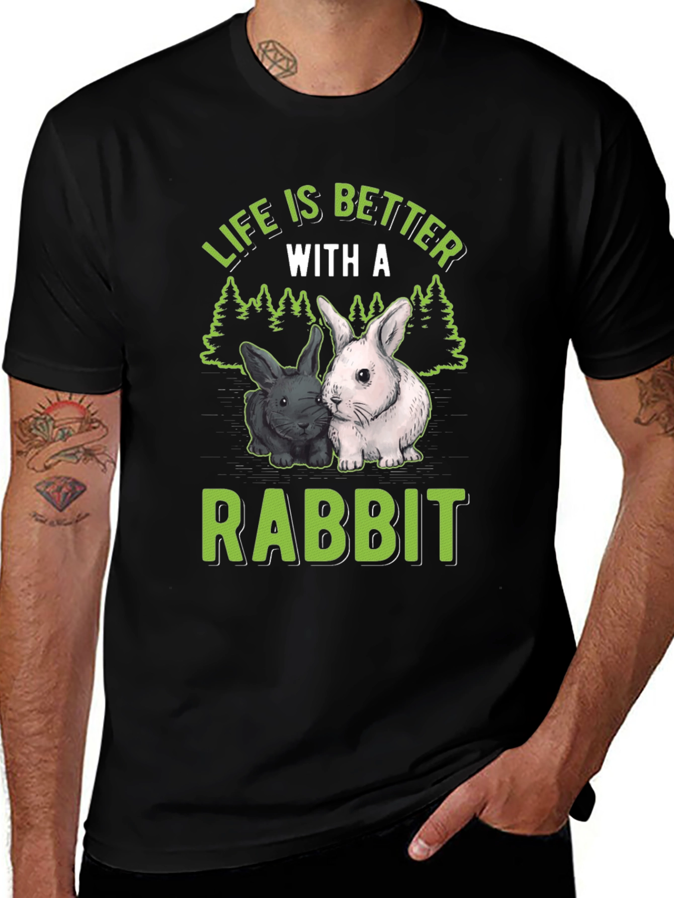Variant 26 of Life is Better with a Rabbit Graphic Tee