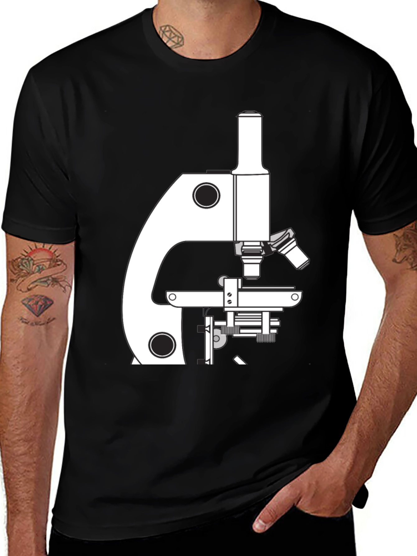 Variant 20 of Science Microscope Graphic T-Shirt - Black