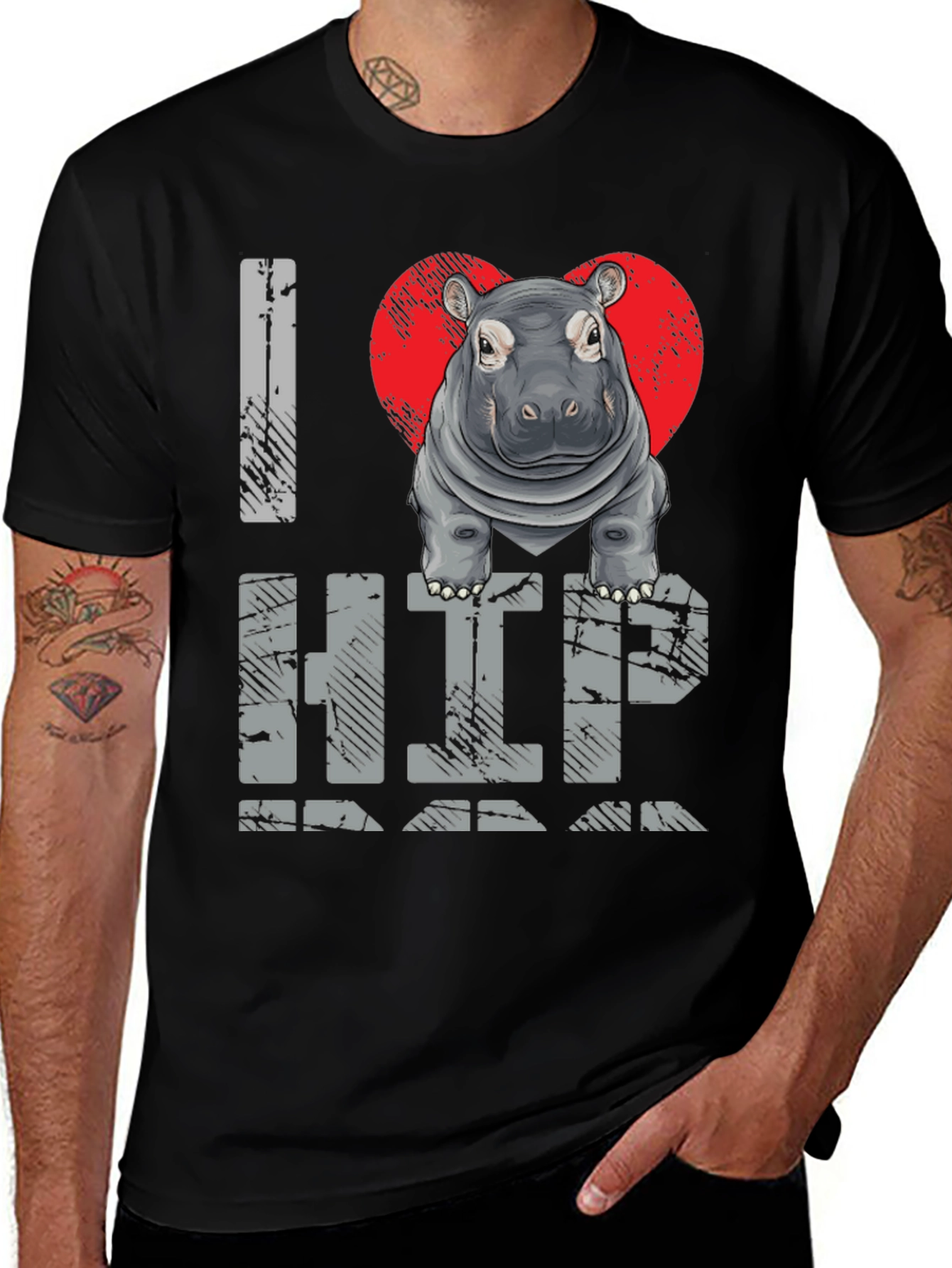 Variant 6 of I Heart Hippo T-Shirt - Unisex Graphic Tee