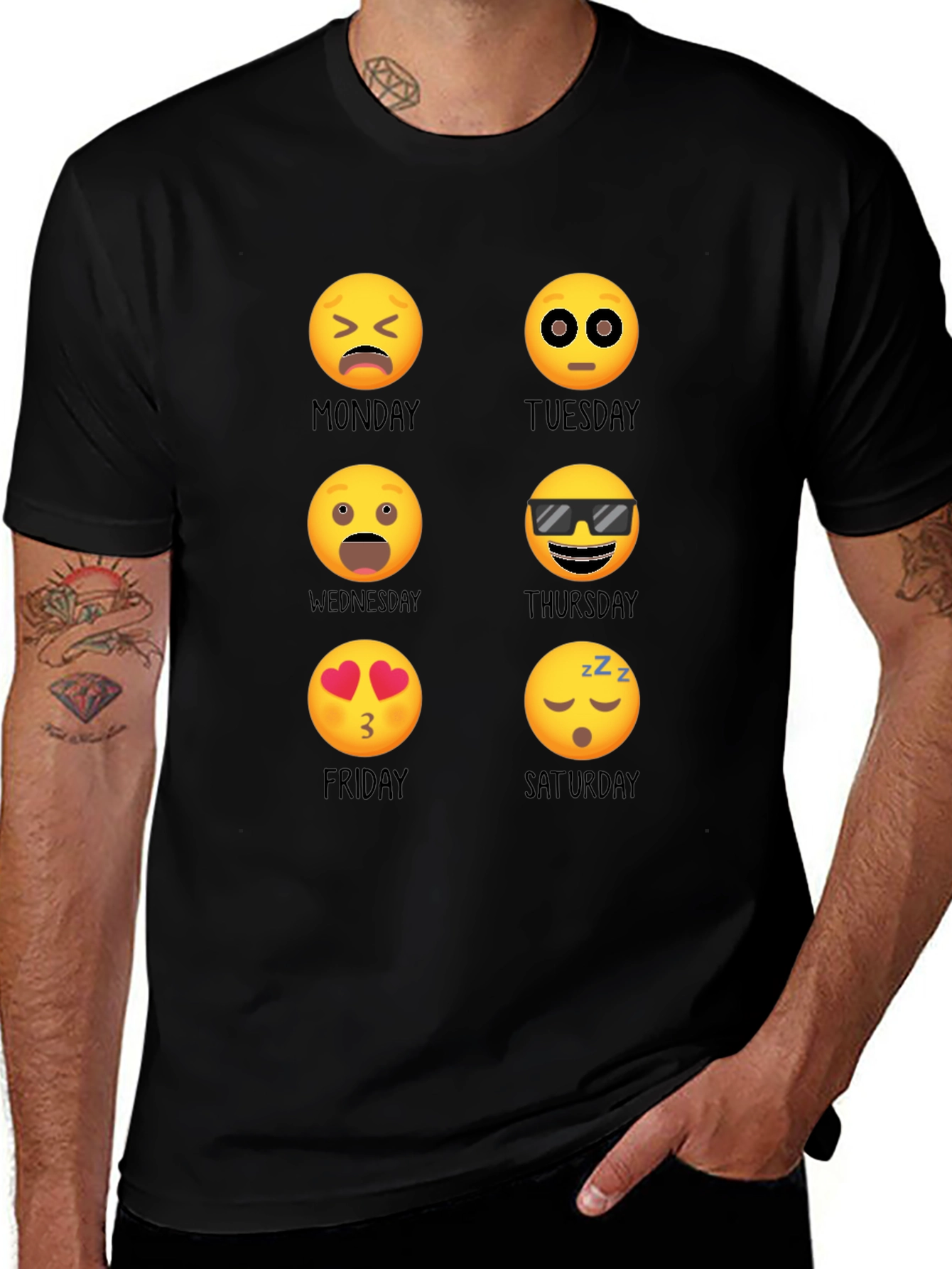 Variant 14 of Emoji Days of the Week T-Shirt
