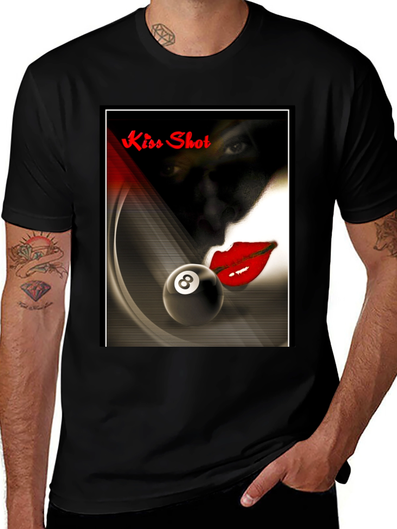 Kiss Shot Graphic T-Shirt - Billiards Themed Tee
