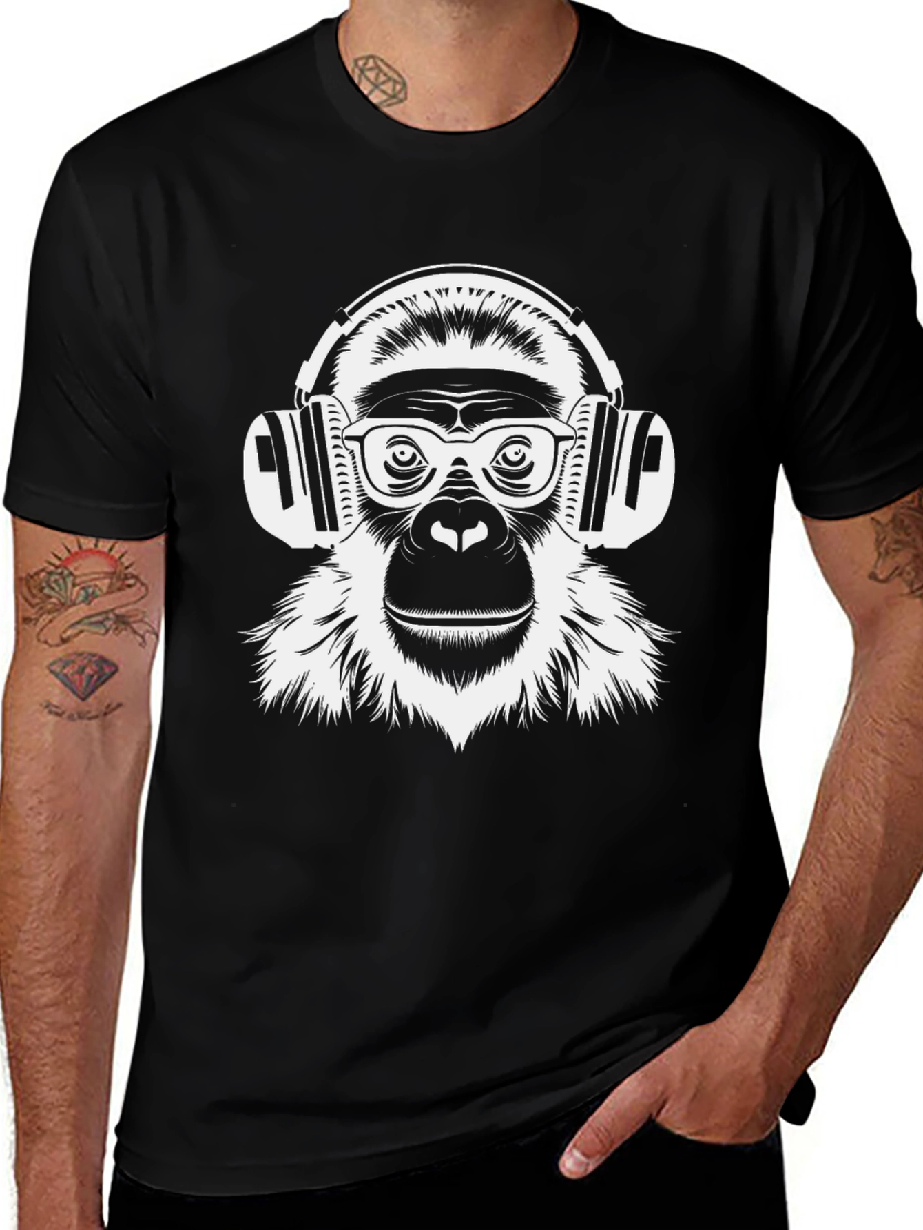Variant 9 of Monkey DJ Graphic T-Shirt - Cool & Unique Design