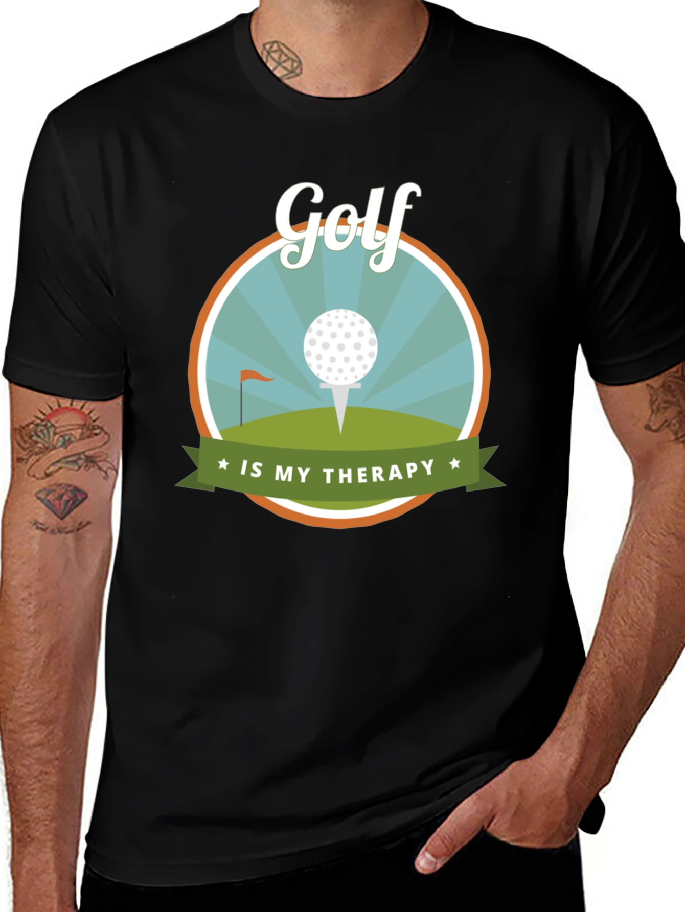 Golf is My Therapy Graphic Tee - Golf Lover's Gift