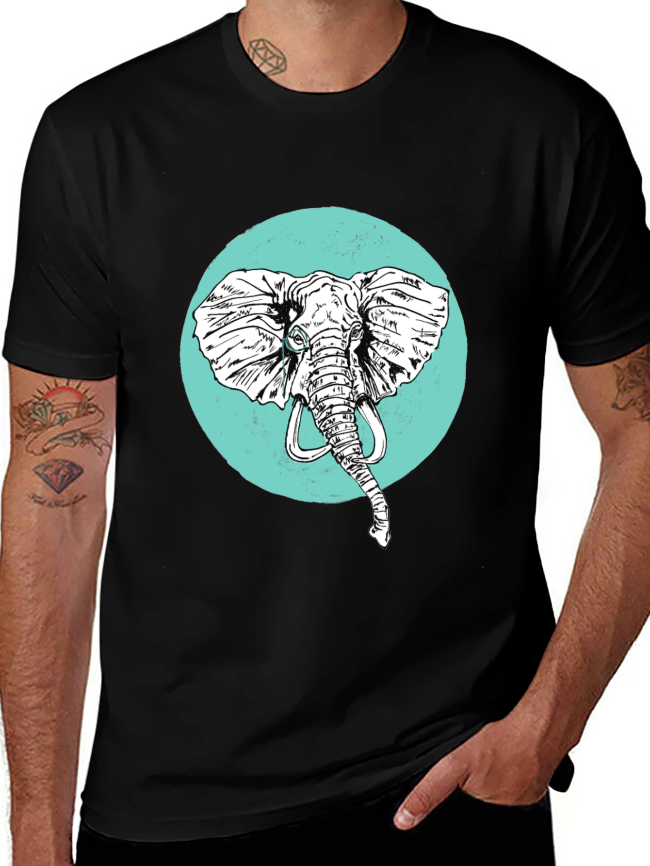 Variant 4 of Elephant Graphic Tee - Cool Casual Style