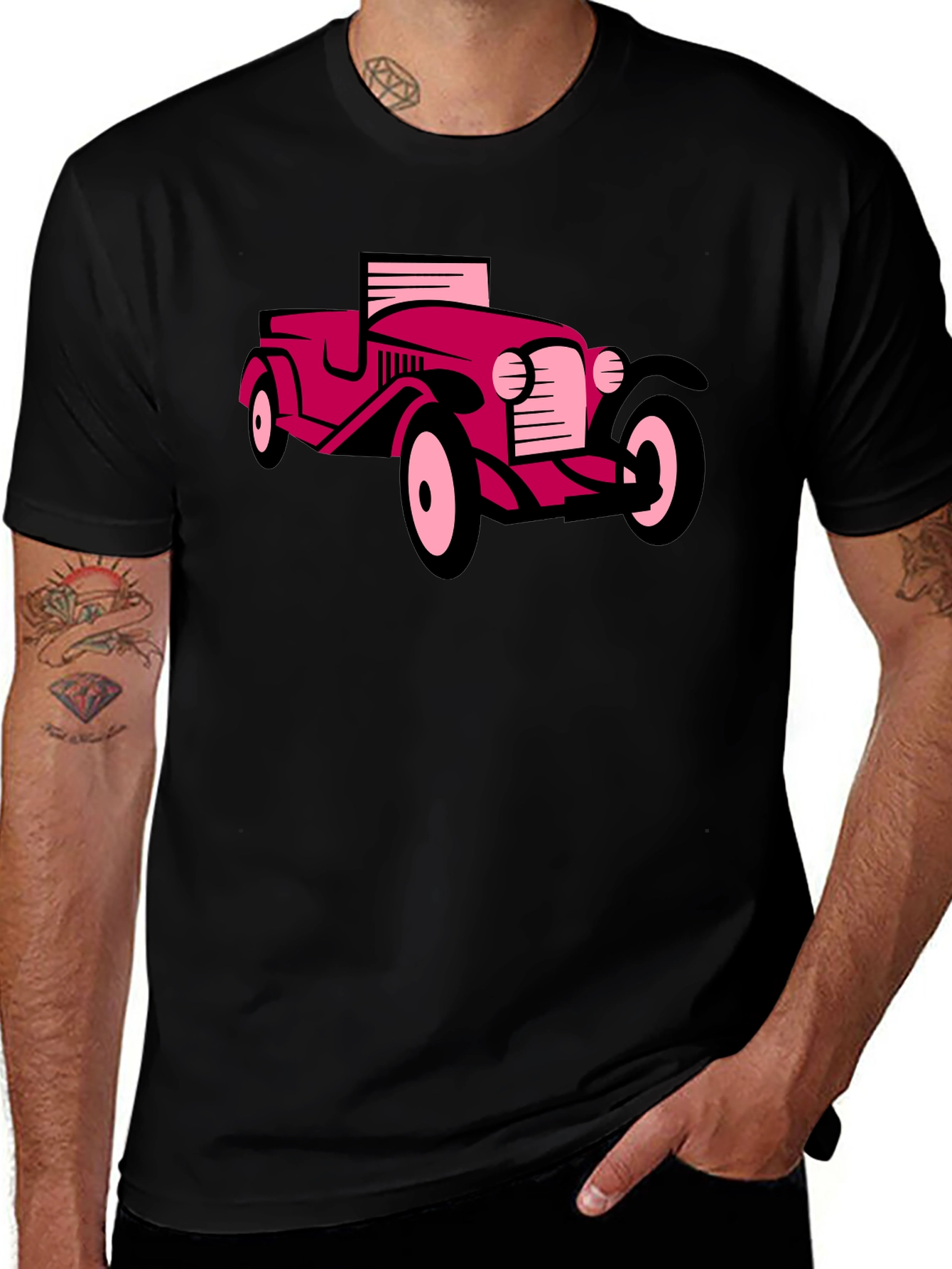 Variant 17 of Classic Car Graphic Tee - Black