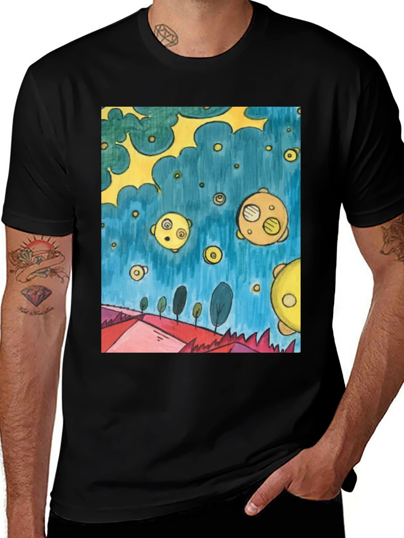 Variant 17 of Surreal Landscape Tee - Artistic Graphic Print
