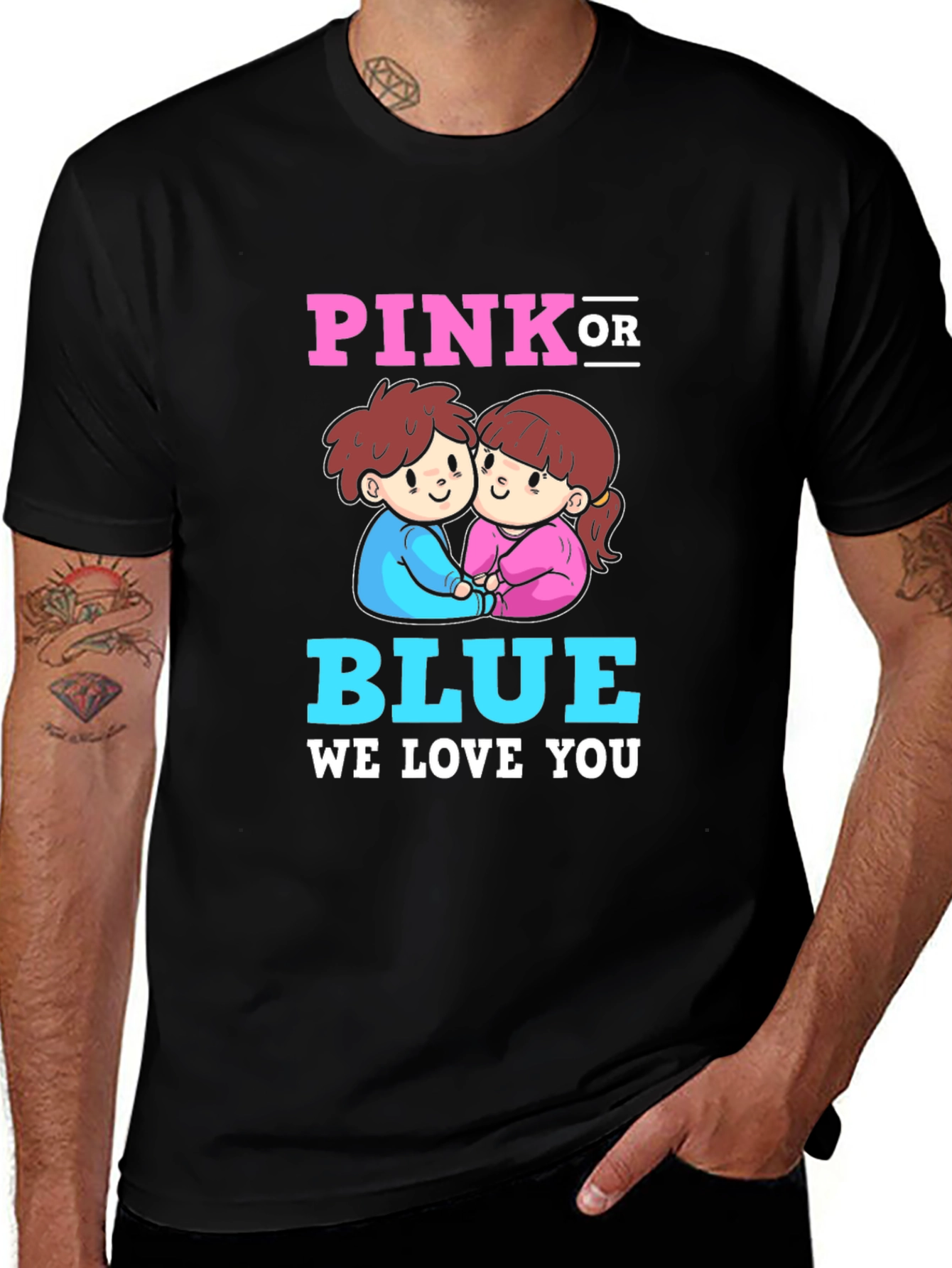 Variant 2 of Pink or Blue We Love You Gender Reveal T-Shirt